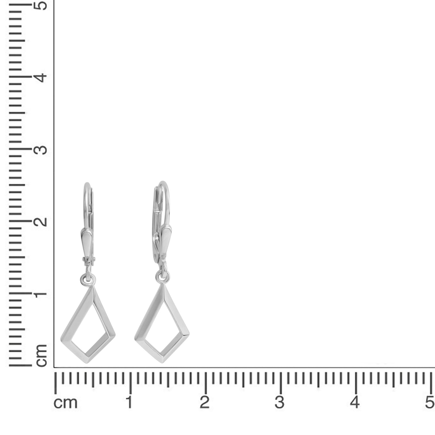 Ohrhänger 925 Silber Raute 925/- Sterling Silber rhodiniert 2,9cm