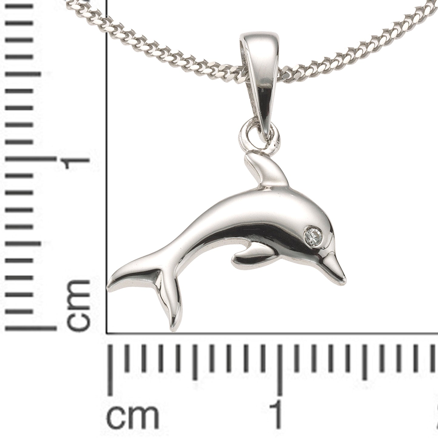 Halskette Panzerkette 925/- Sterling Silber rhodiniert 38,0cm Zirkonia