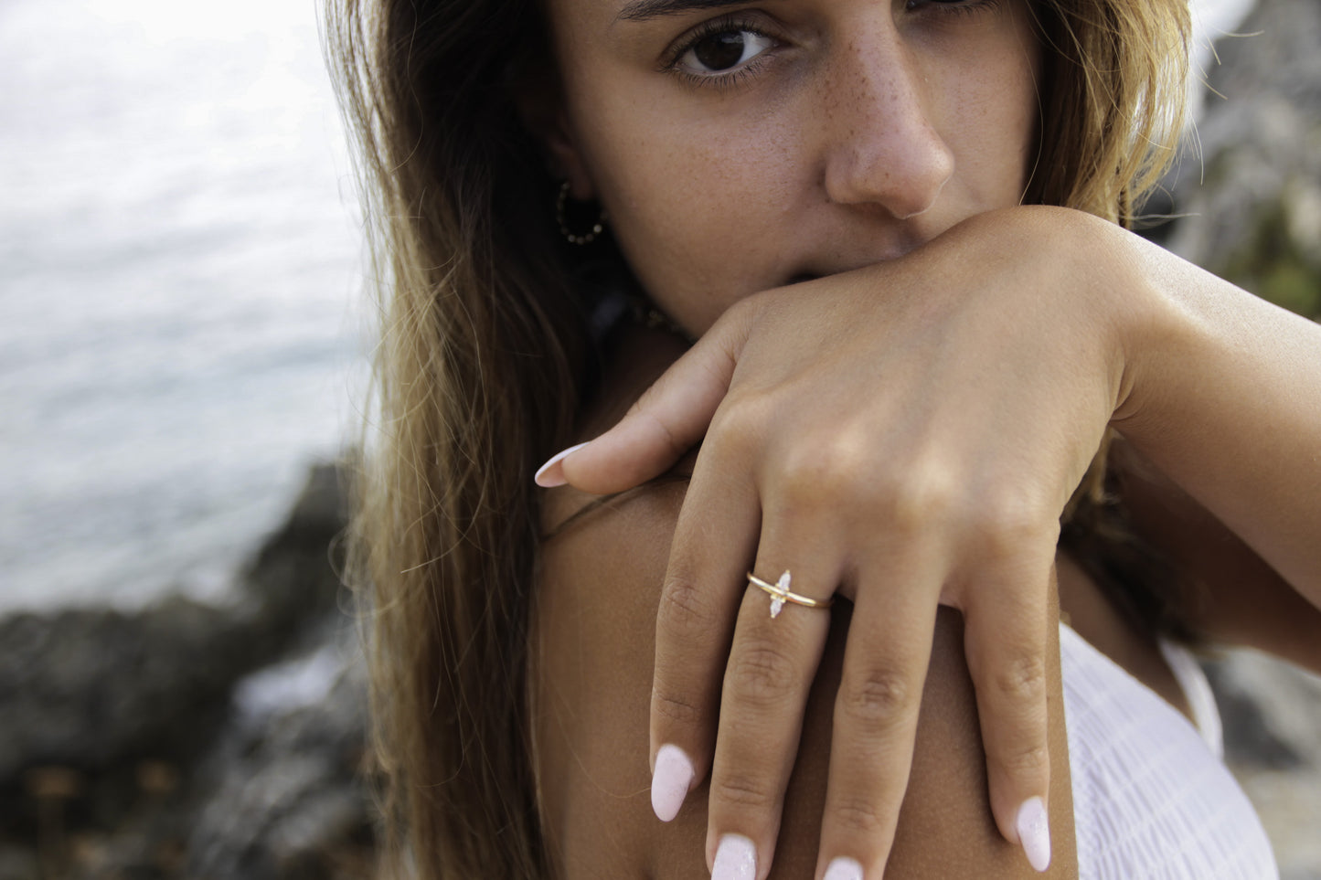 cai Ring 925/- Sterling Silber vergoldet Zirkonia