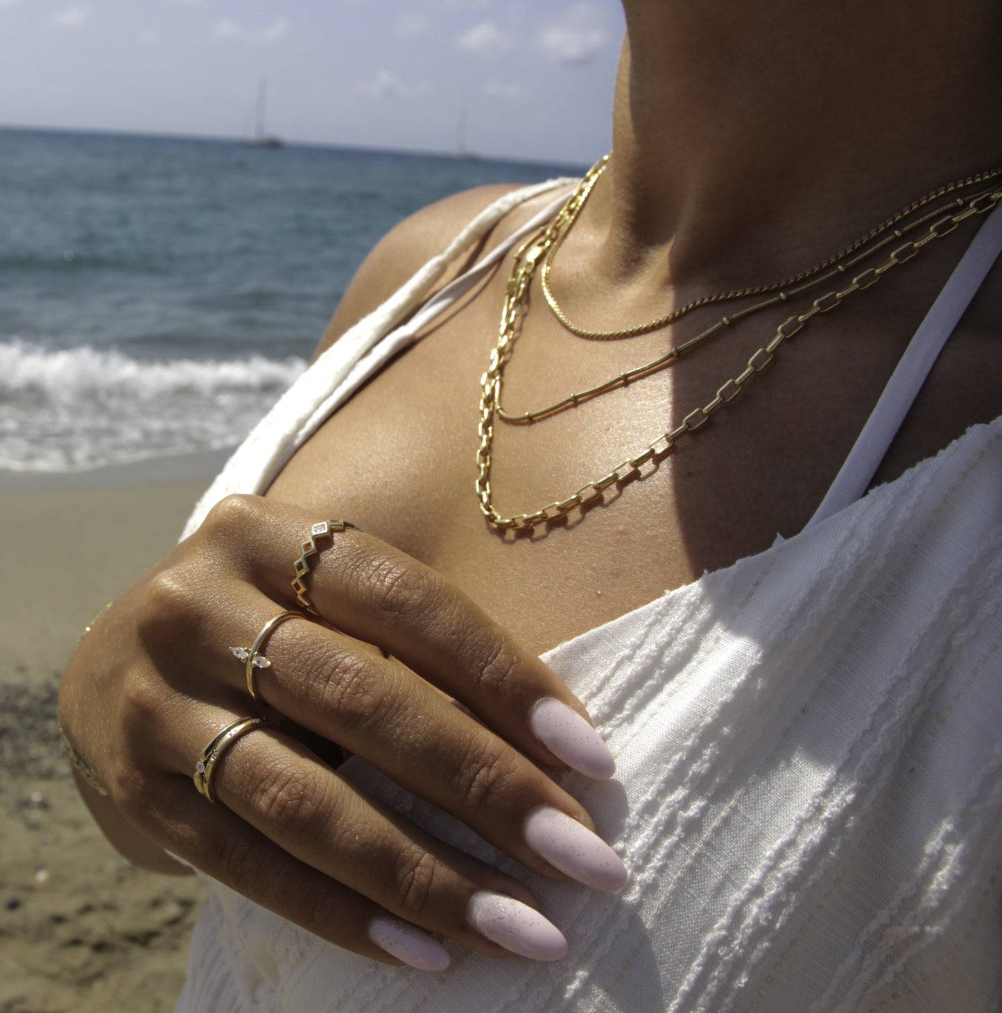 cai Ring 925/- Sterling Silber vergoldet Zirkonia