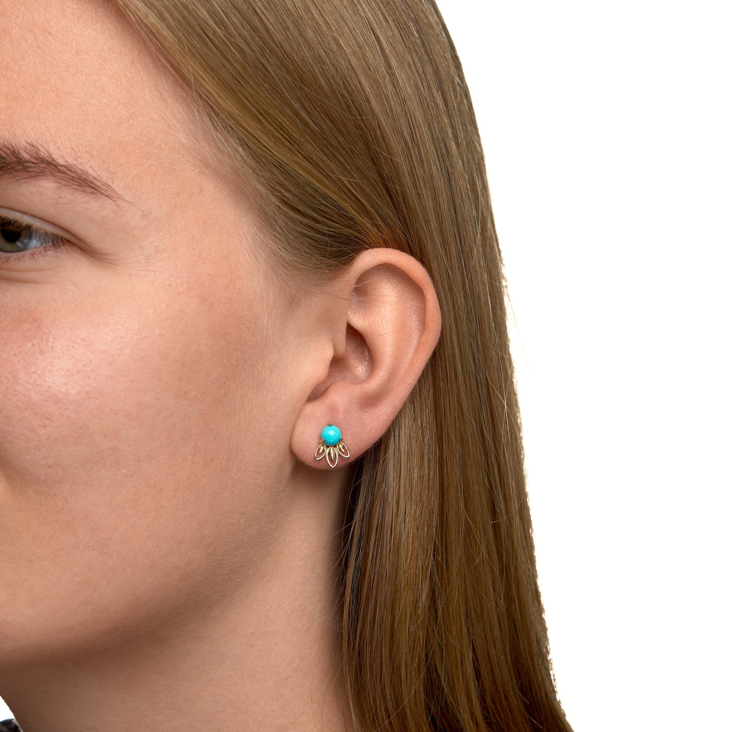 Ohrstecker 925/- Sterling Silber vergoldet 1,1cm Türkis