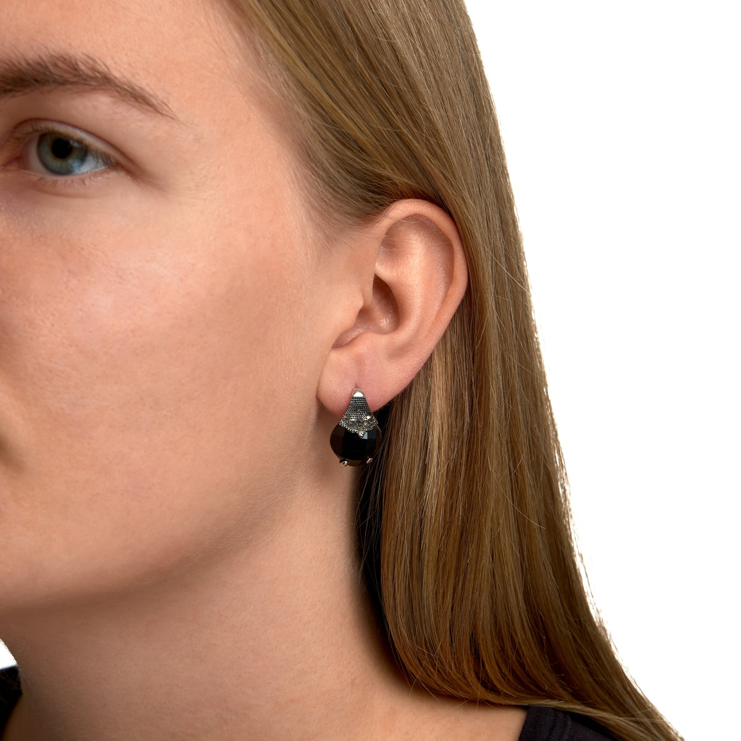 Ohrstecker 925/- Sterling Silber rhodiniert 1,7 cm Achat