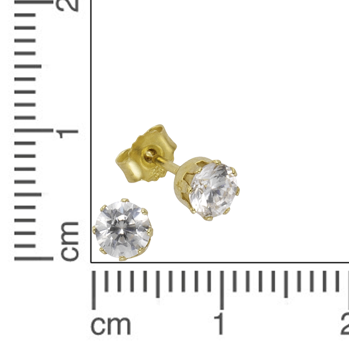 Ohrstecker 333/- Gold 1,5cm Zirkonia