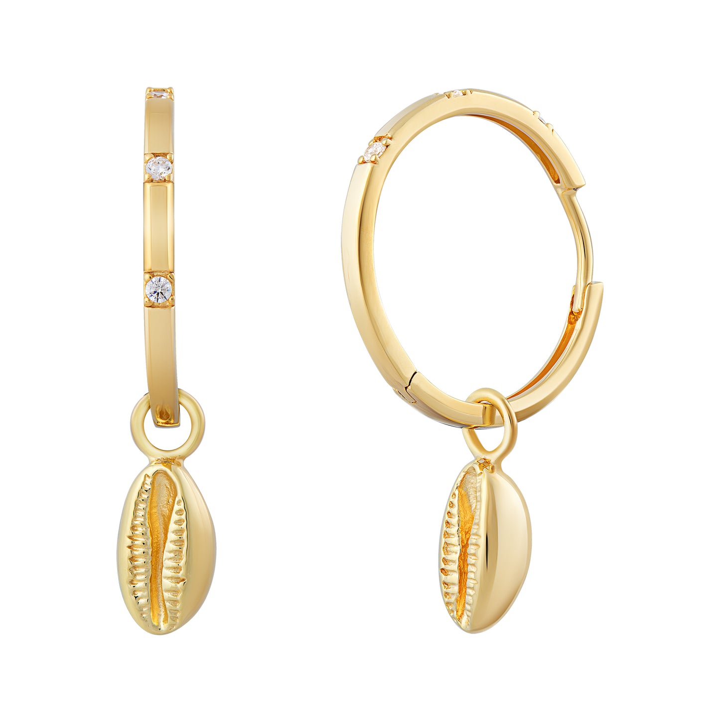 cai Creole 925/- Sterling Silber vergoldet 3,0cm Zirkonia