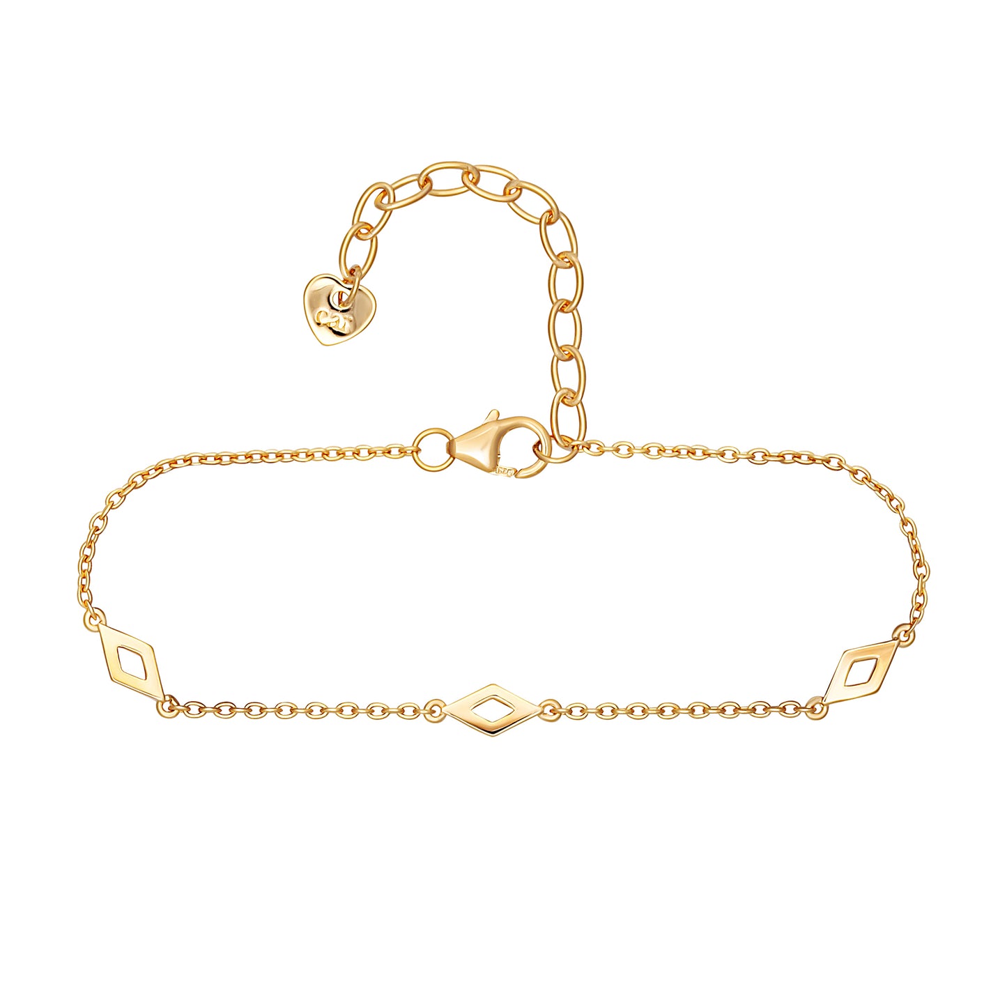 cai Armband Ankerkette 925/- Sterling Silber vergoldet 19,0cm