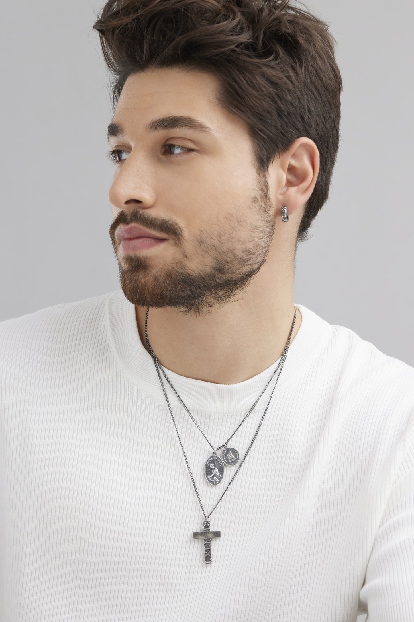 cai Halskette Panzerkette 925/- Sterling Silber oxidiert 60cm ohne