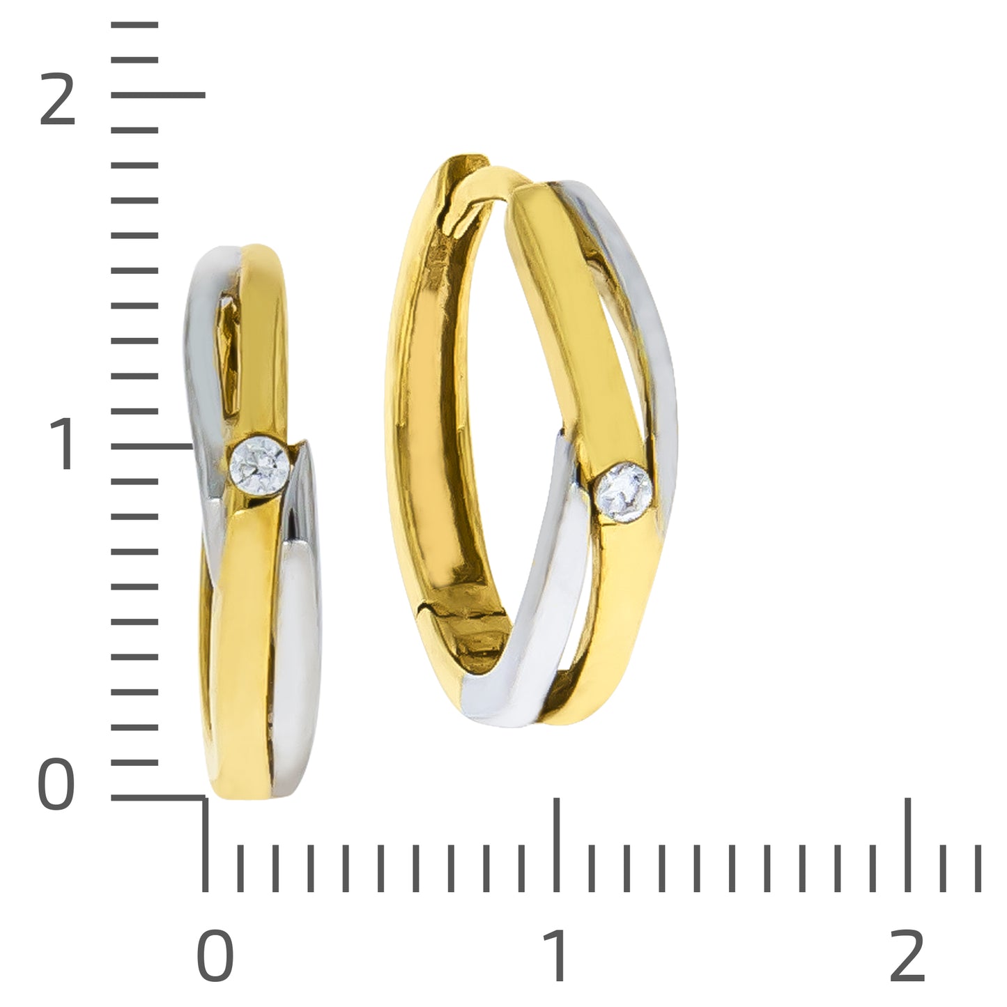 Creolen 333/- Gold 1,6cm Zirkonia