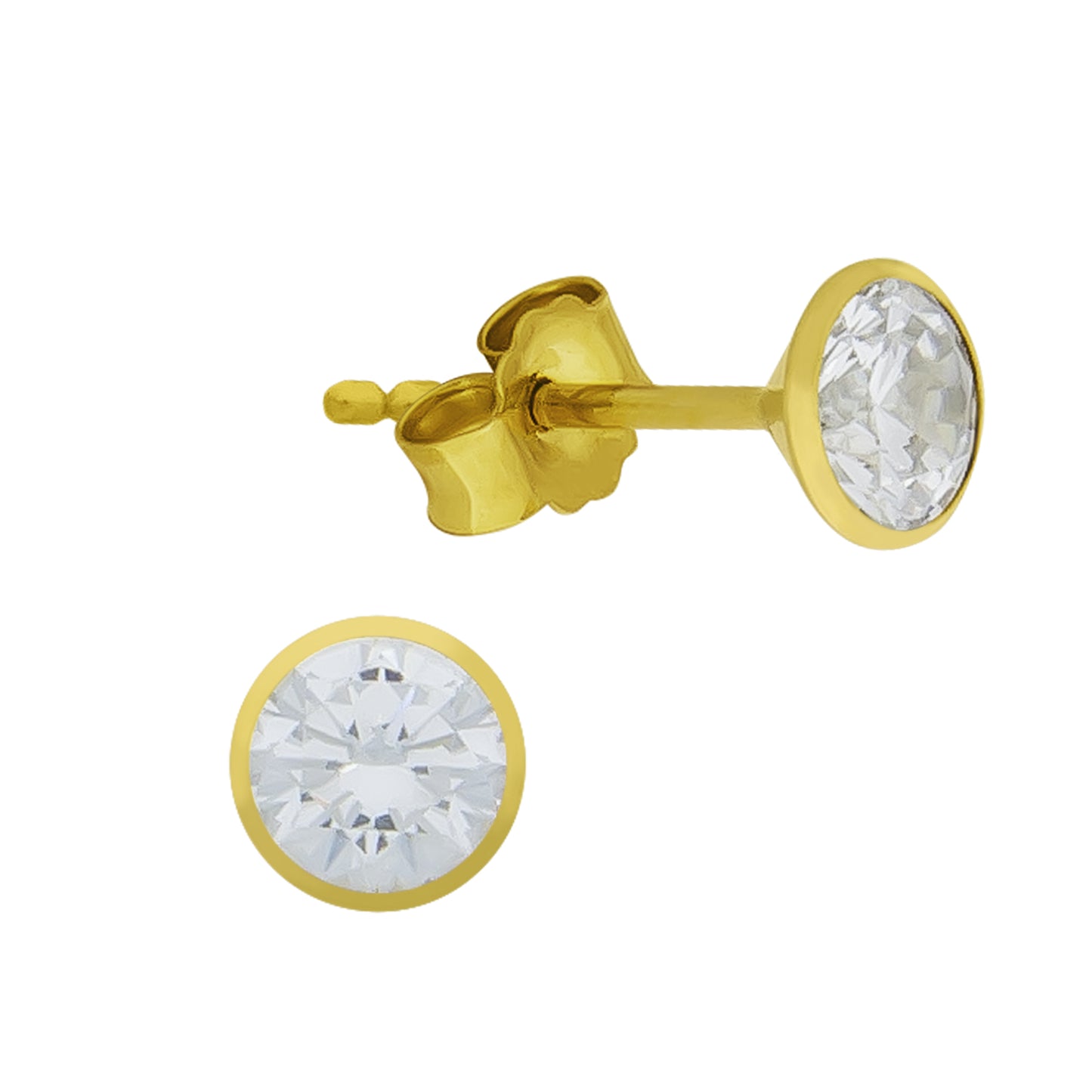 Ohrstecker 375/- Gold 0,5cm Zirkonia