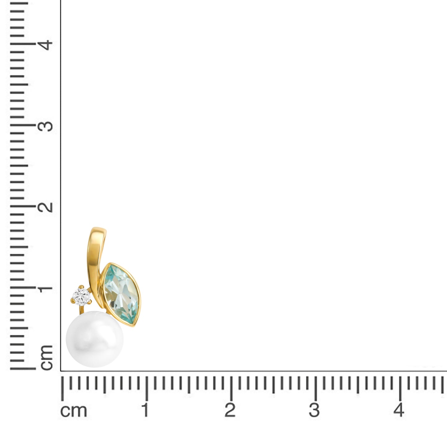 Anhänger 375/- Gold 1,7cm Blautopas beh.