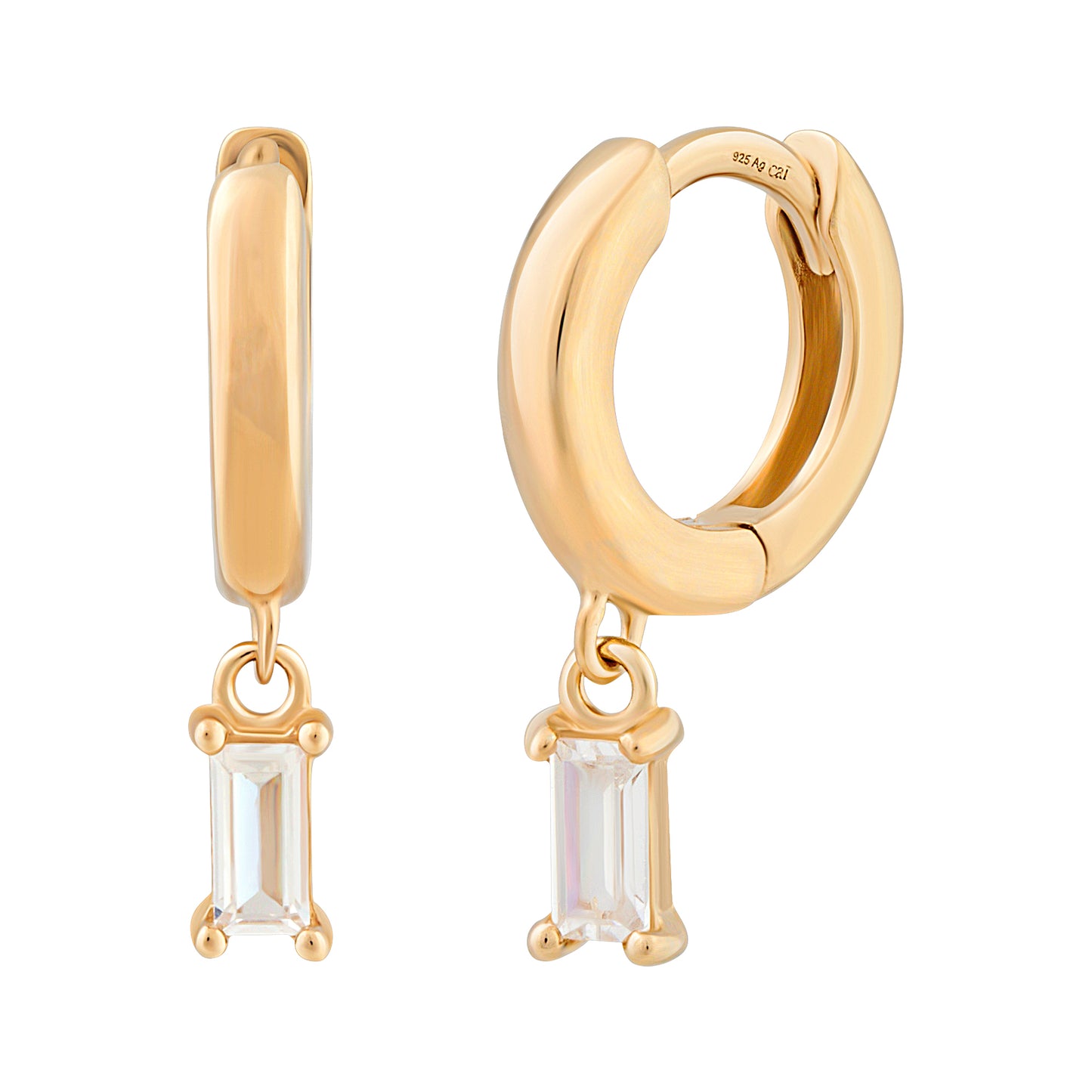 cai Creole 925/- Sterling Silber vergoldet 1,6cm Zirkonia