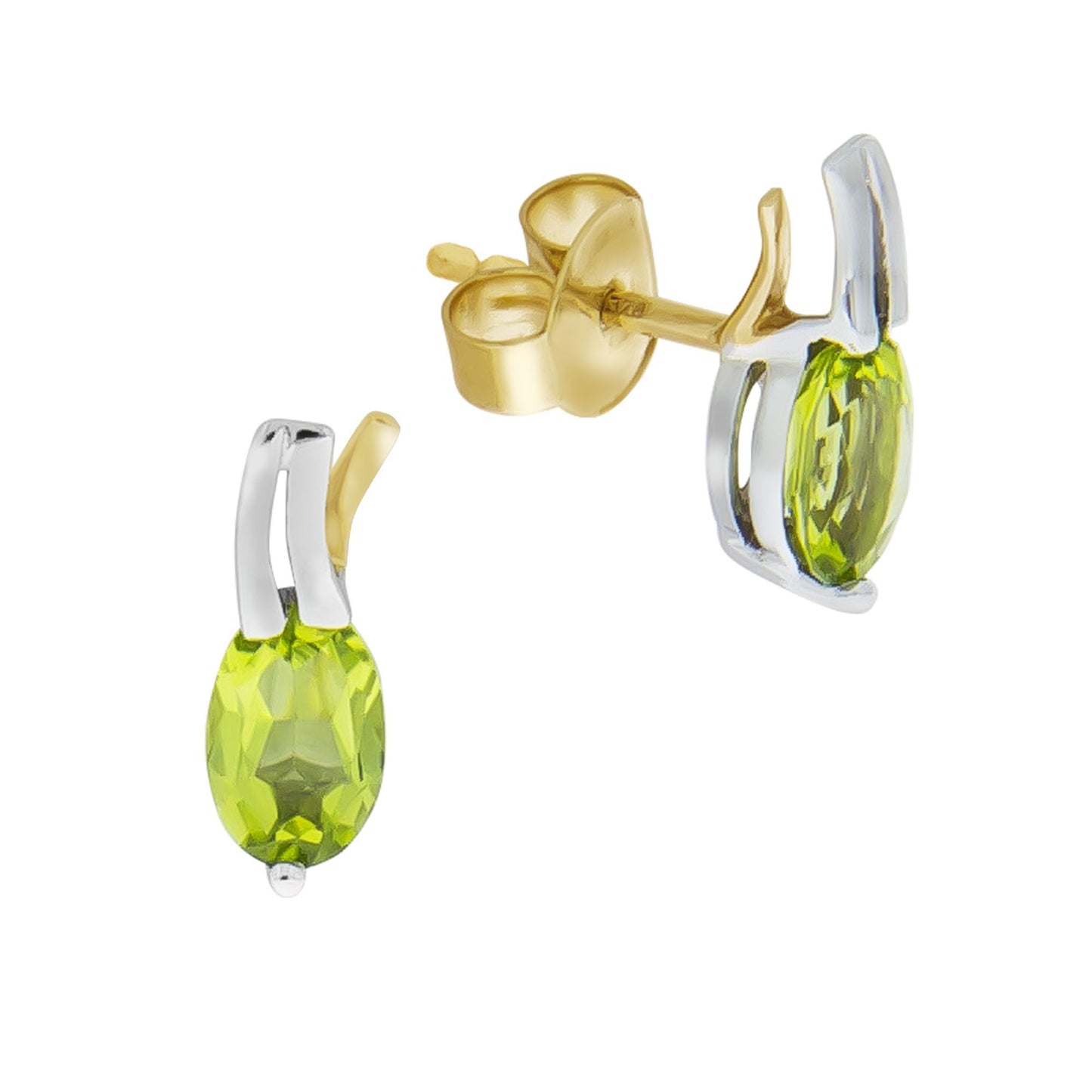 Ohrstecker 375/- Gold 1,1cm Peridot 0,92ct.