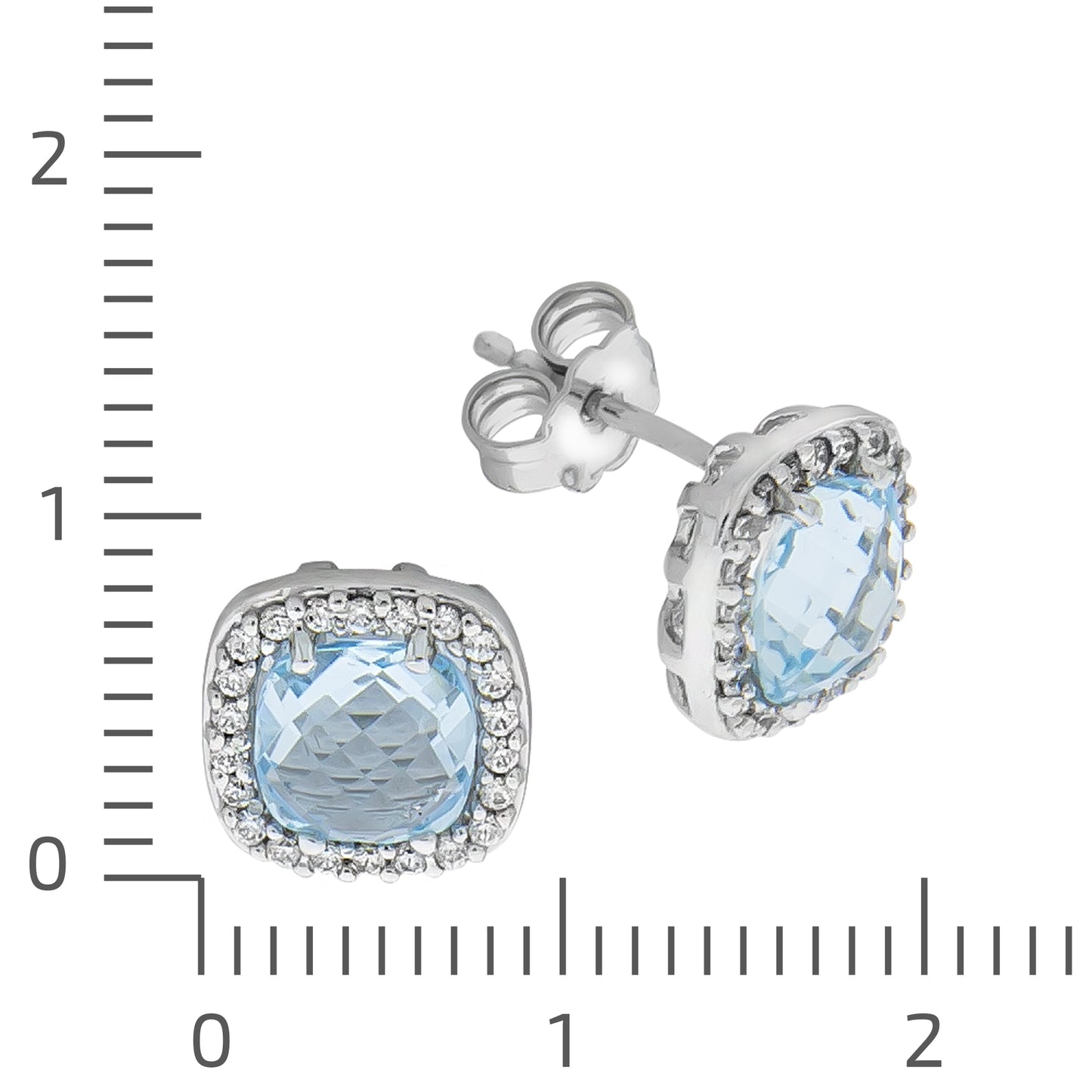 Ohrstecker 375/- Gold 0,9cm Blautopas beh.