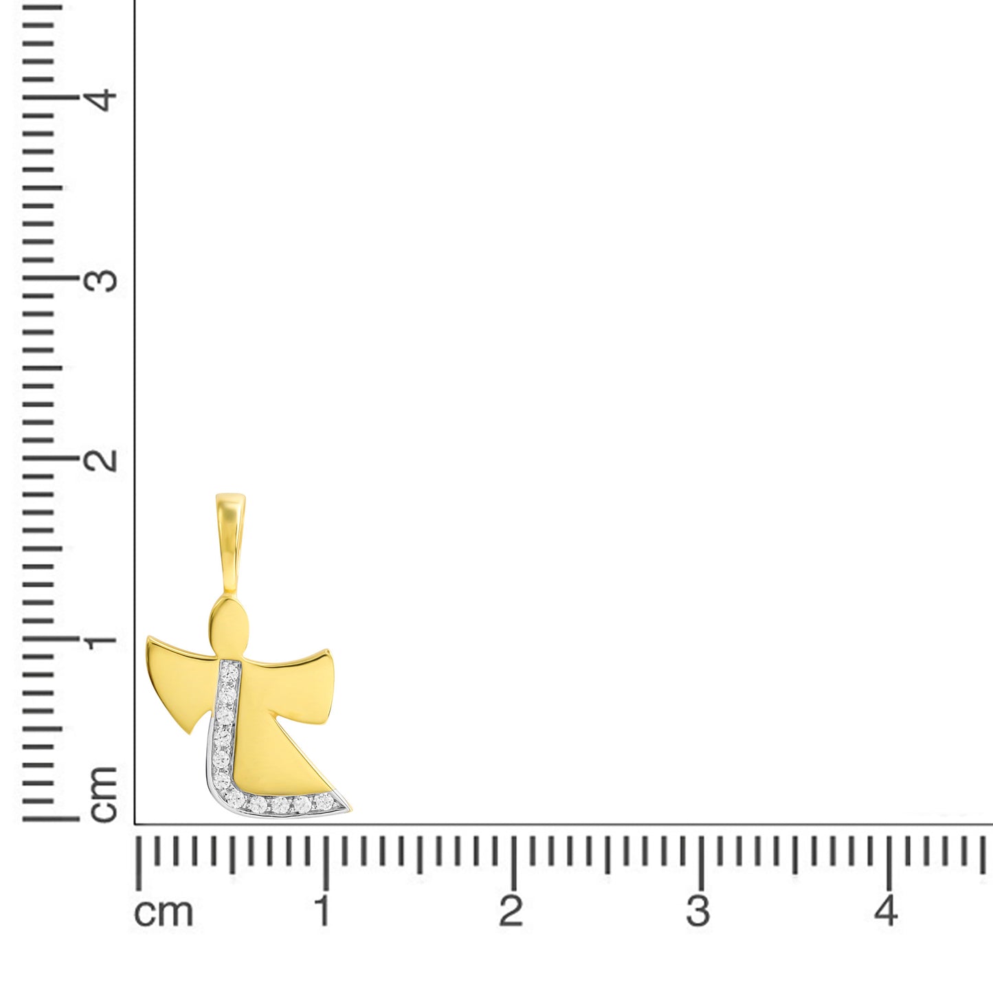 Anhänger 333/- Gold rhodiniert (teil) 1,9cm Zirkonia
