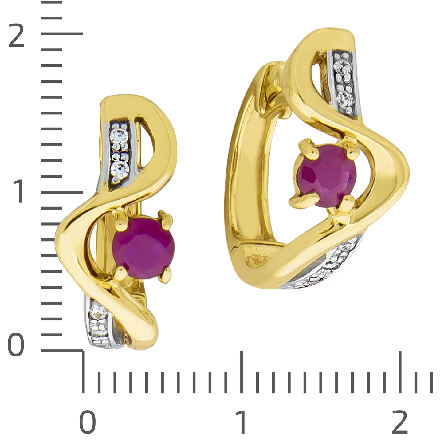 Klappcreolen 333/- Gold 1,4cm Rubin