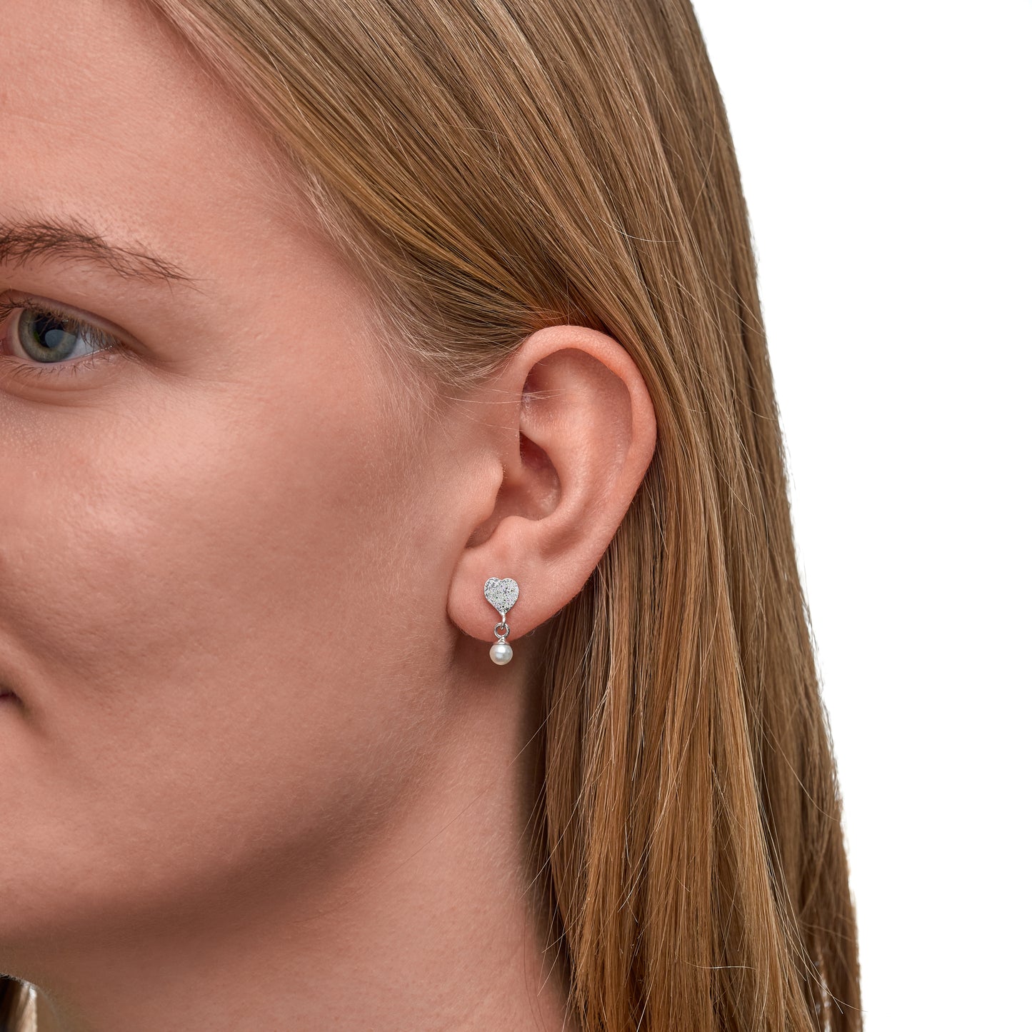 Ohrstecker 925/- Sterling Silber rhodiniert 1,5cm Imitationsperle