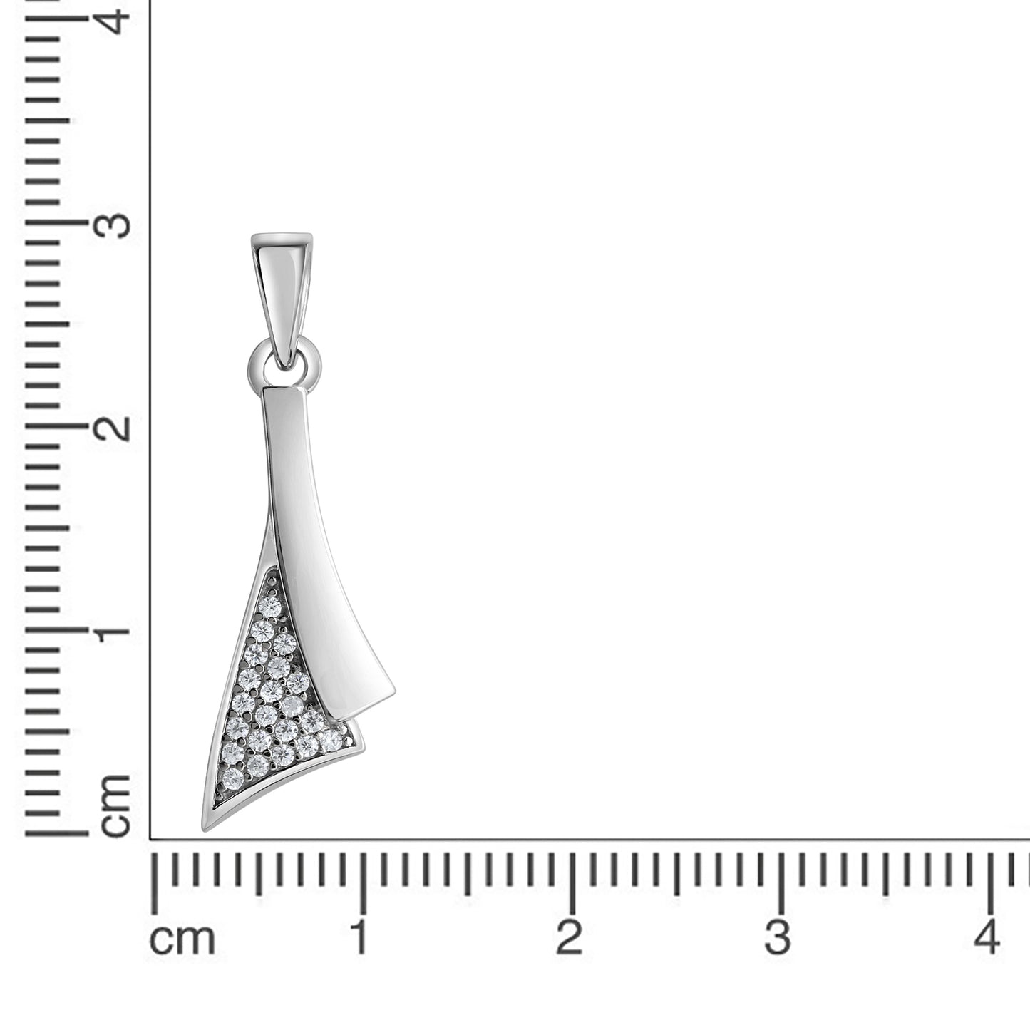 Anhänger 925/- Sterling Silber rhodiniert 3,0cm Zirkonia