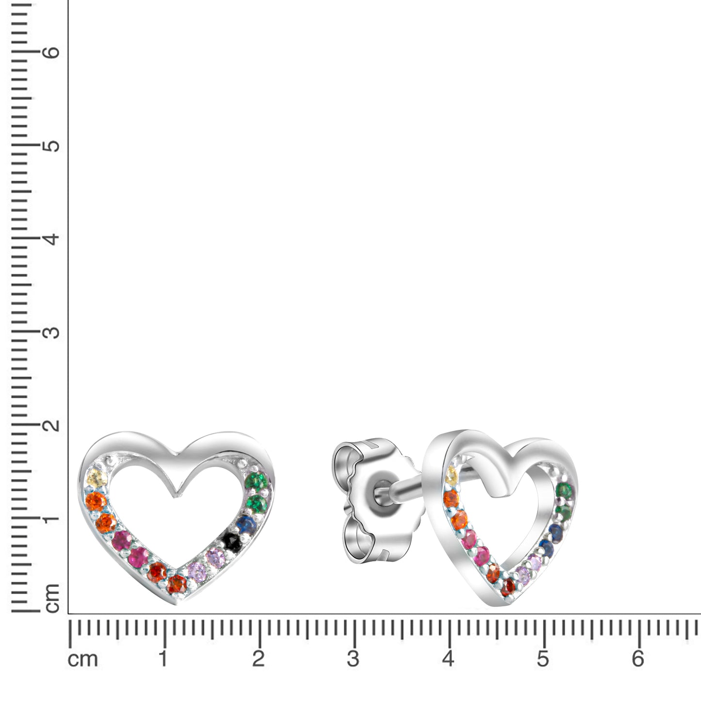 Ohrstecker 925/- Sterling Silber rhodiniert 0,8cm Kristall