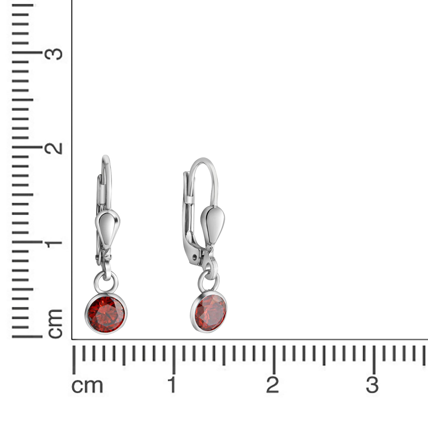 Ohrhänger 925/- Sterling Silber rhodiniert 2,2cm Zirkonia