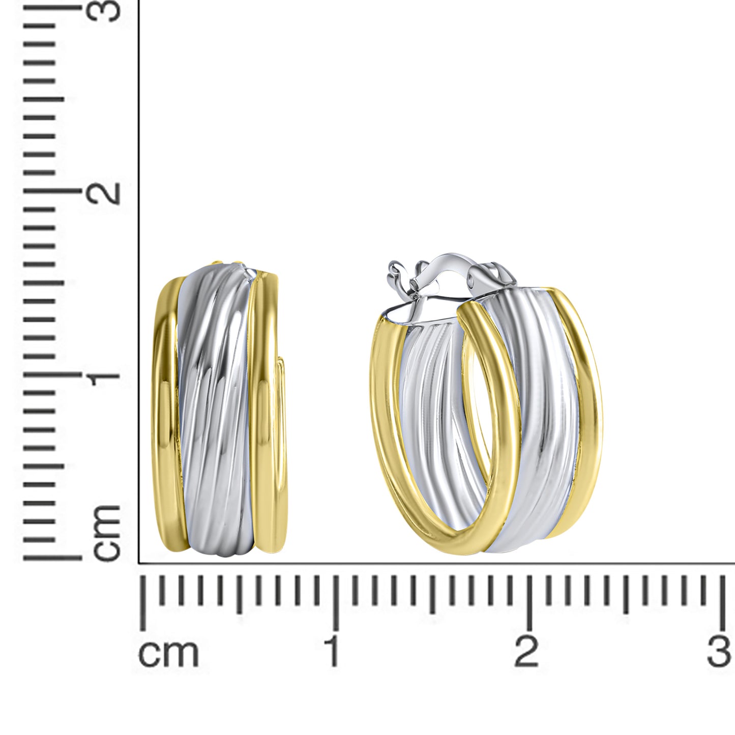 Creolen 925/- Sterling Silber rhodiniert (teil) 1,6cm