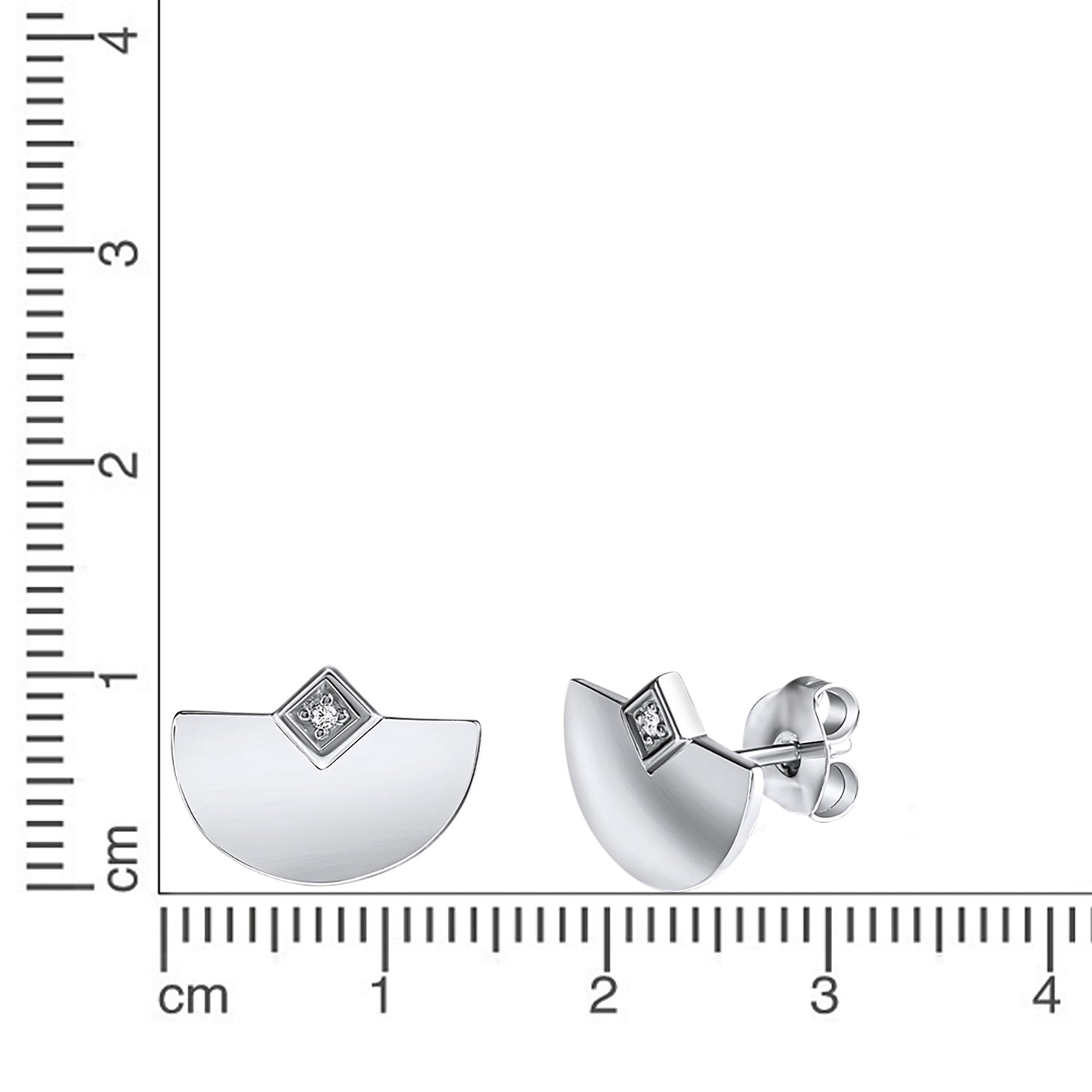 Ohrstecker 925/- Sterling Silber rhodiniert 0,9cm Zirkonia