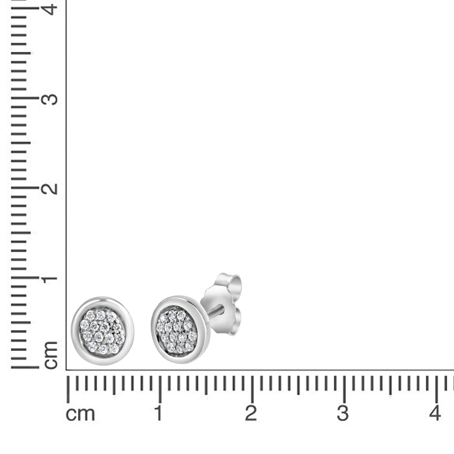 Ohrstecker 925/- Sterling Silber rhodiniert 0,7cm Zirkonia