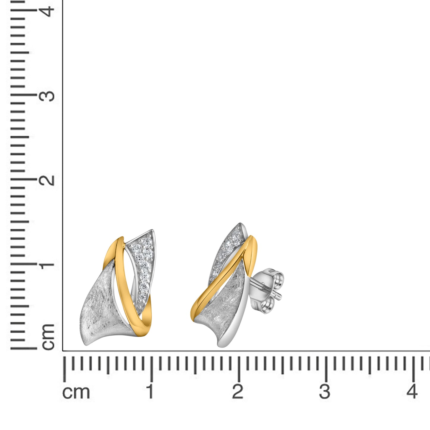 Ohrstecker 925/- Sterling Silber vergoldet 1,8cm Zirkonia
