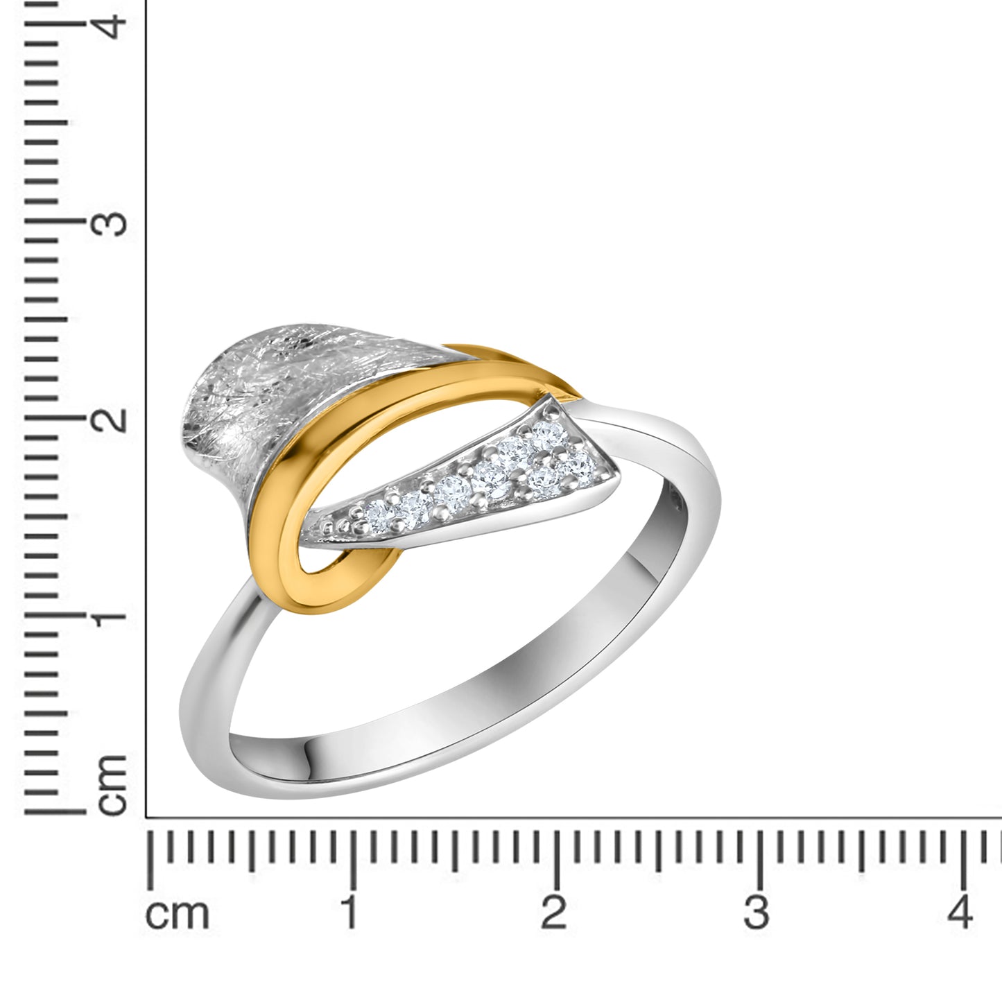 Ring 925/- Sterling Silber vergoldet Zirkonia