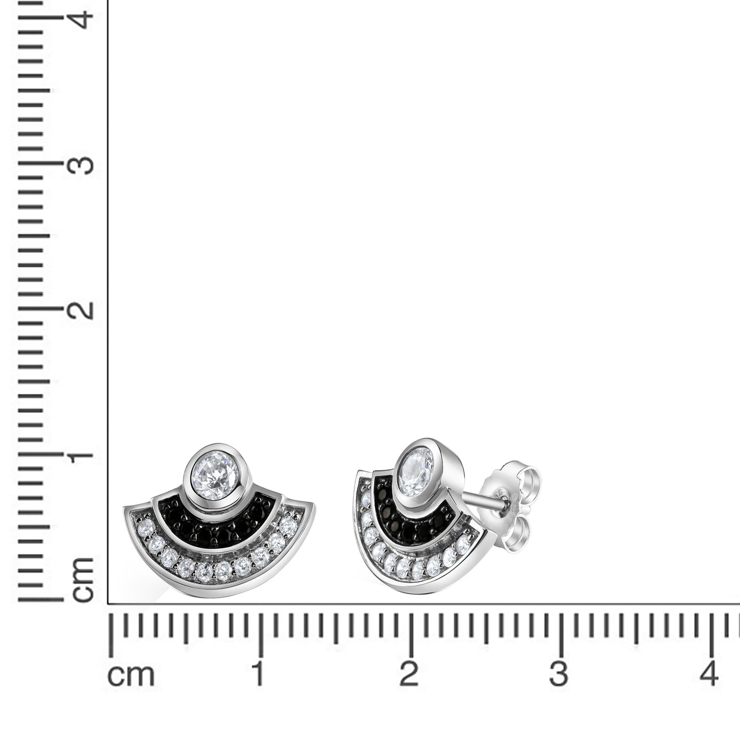 Ohrstecker 925/- Sterling Silber rhodiniert 1,3cm Zirkonia