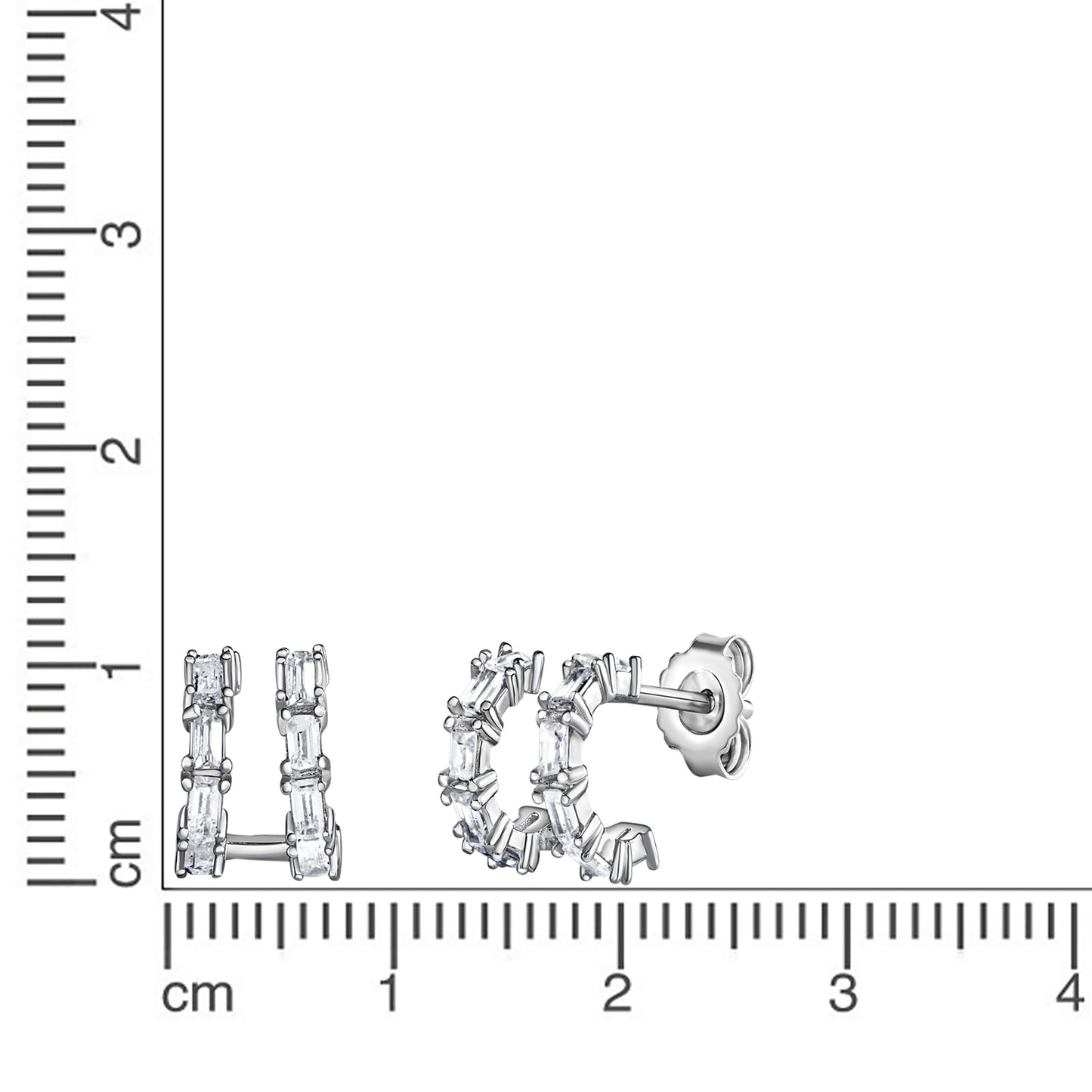Ohrstecker 925/- Sterling Silber rhodiniert 1,1cm Zirkonia