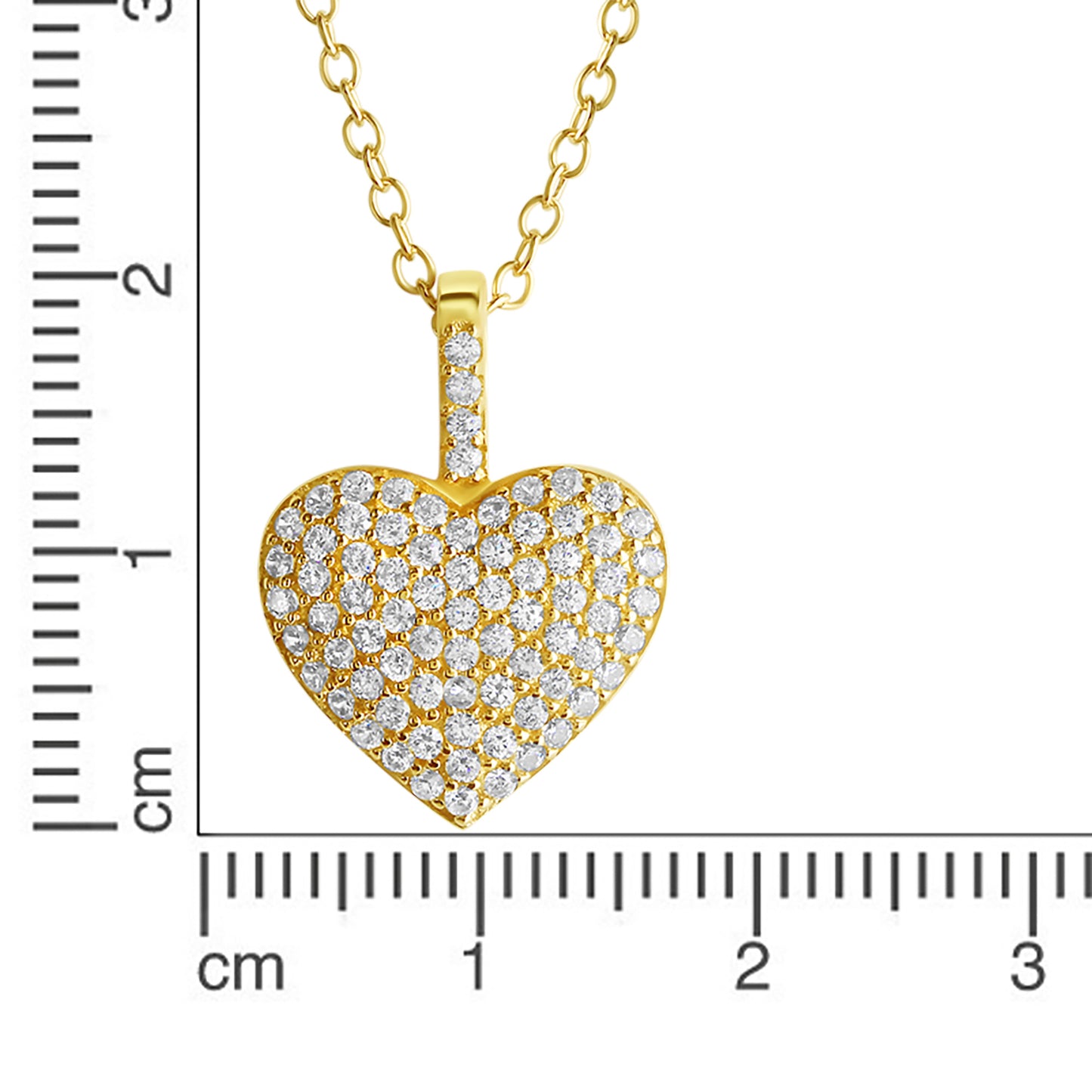 Anhänger mit Kette Ankerkette 925/- Sterling Silber vergoldet 45,0cm Zirkonia