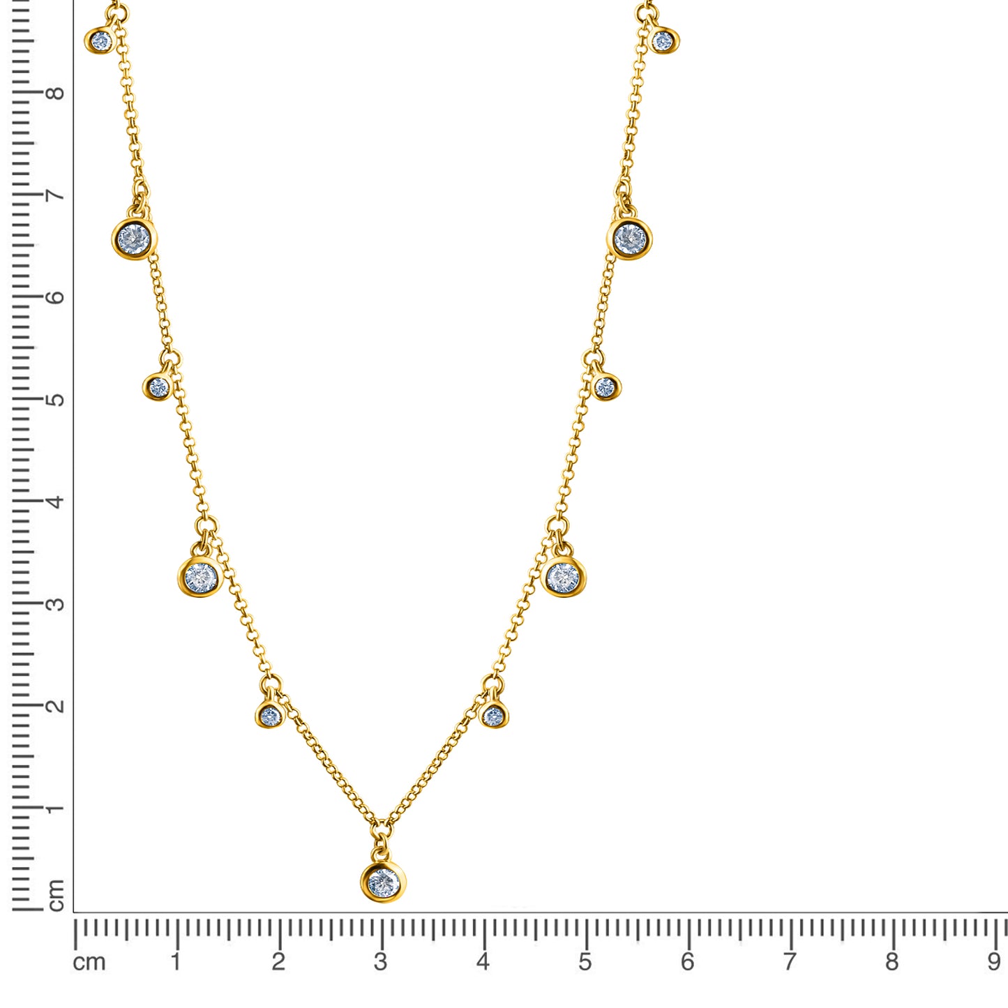 Collier Ankerkette 925/- Sterling Silber vergoldet 45,0cm Zirkonia