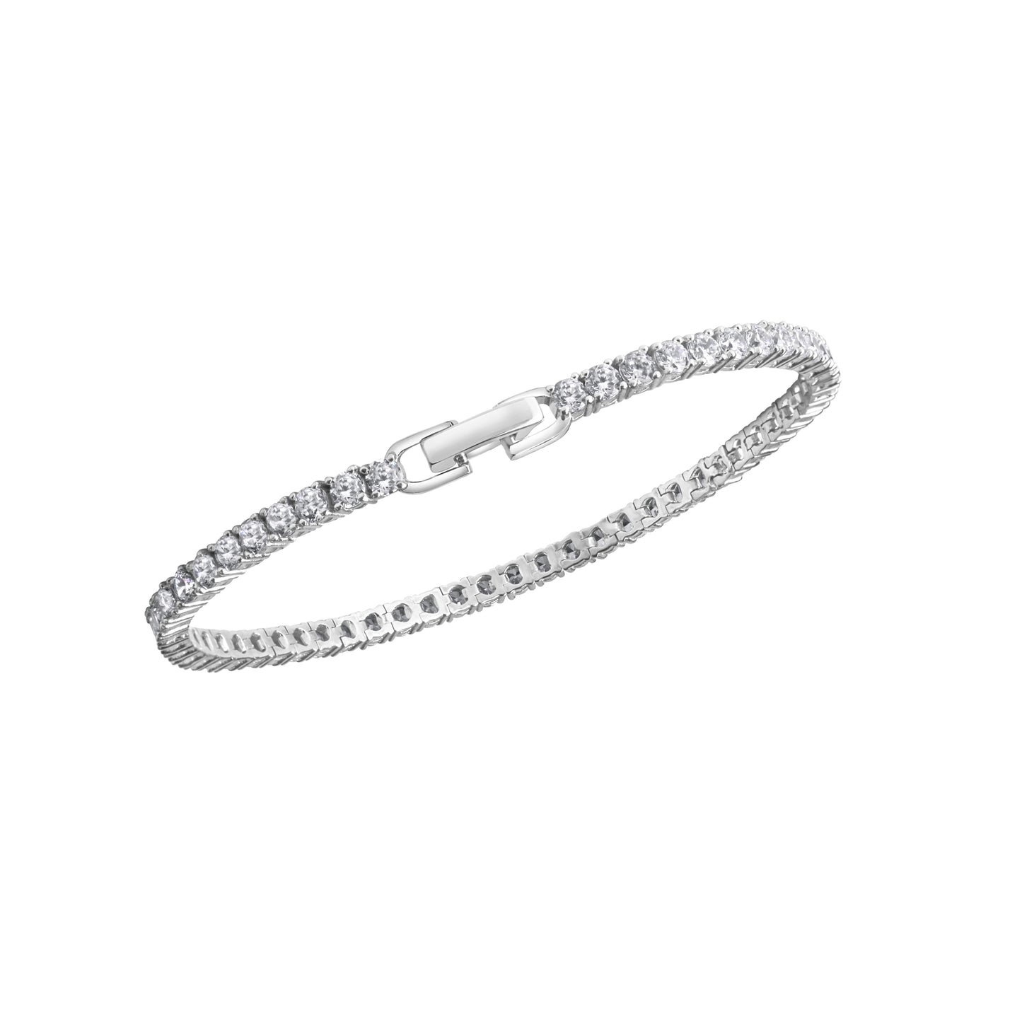 Armband Fantasiekette 925/- Sterling Silber rhodiniert 20,0cm Zirkonia