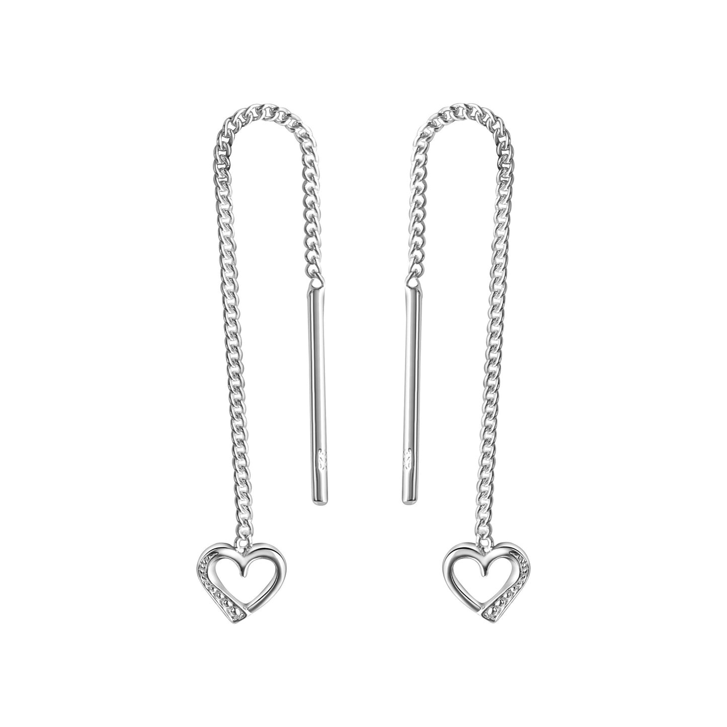 Durchziehohrringe 925/- Sterling Silber rhodiniert 5,6cm