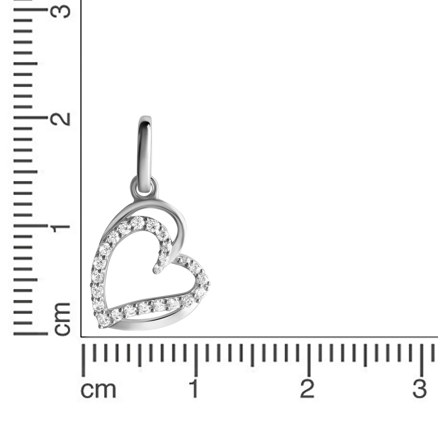 Anhänger 925/- Sterling Silber rhodiniert 2,1cm Zirkonia