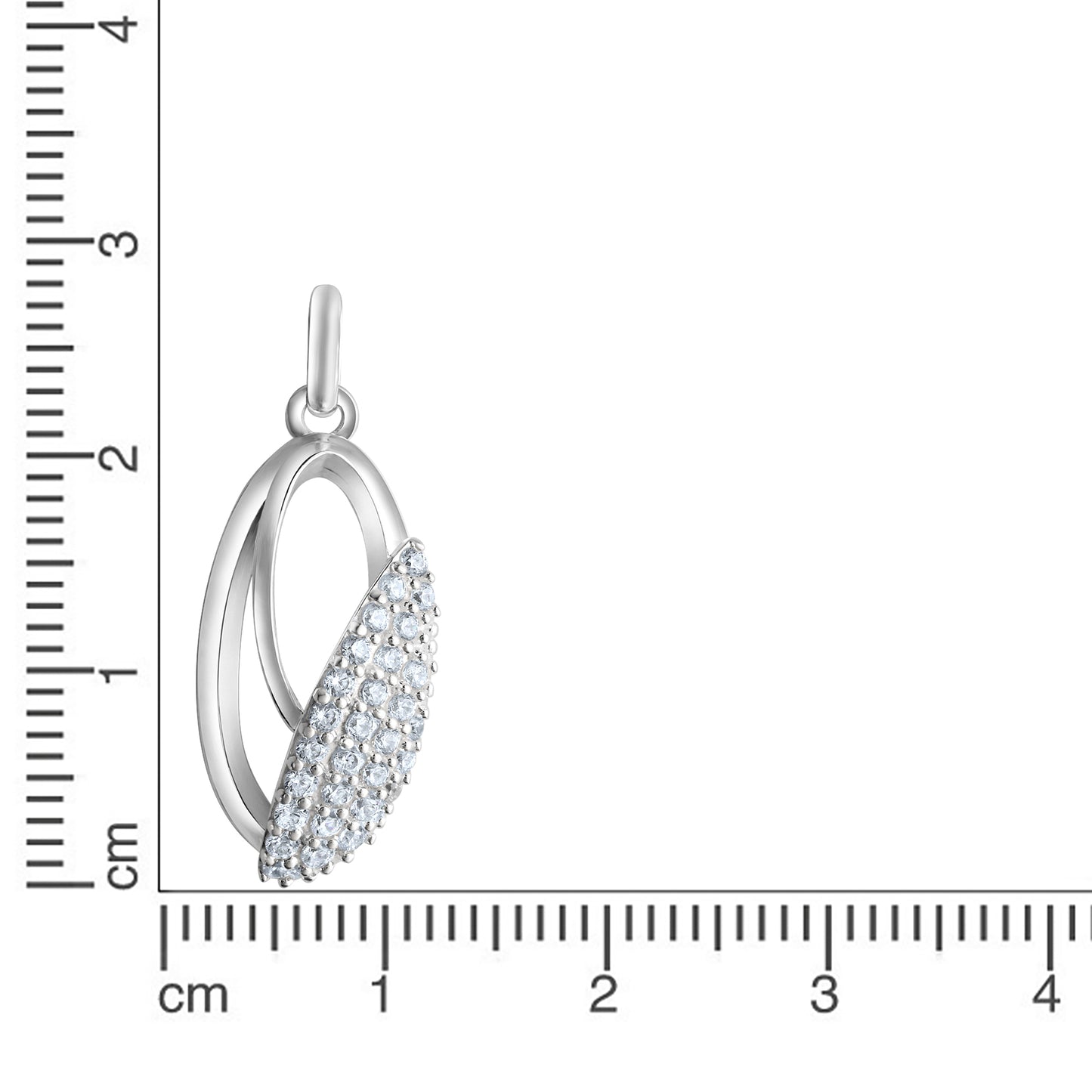 Anhänger 925/- Sterling Silber rhodiniert 2,5cm Zirkonia