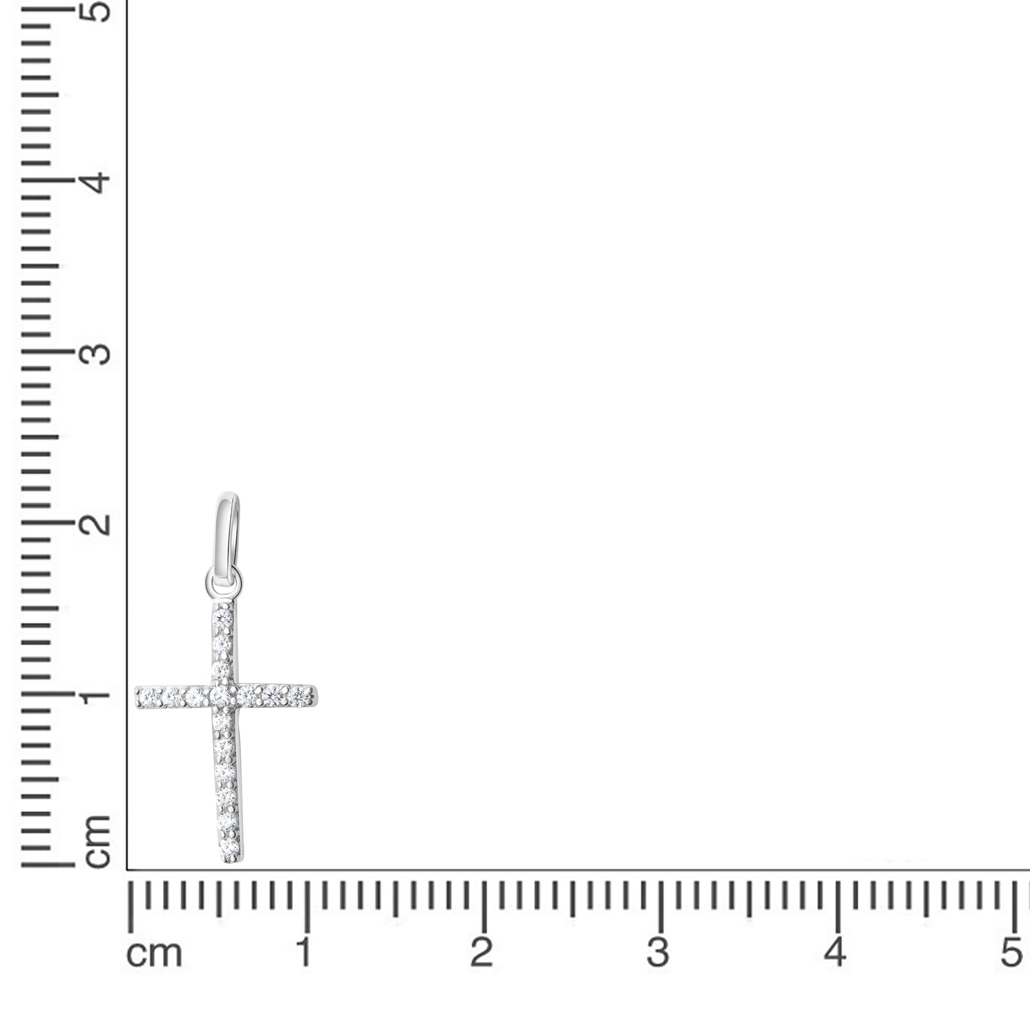 Anhänger 925/- Sterling Silber rhodiniert 2,3cm Zirkonia