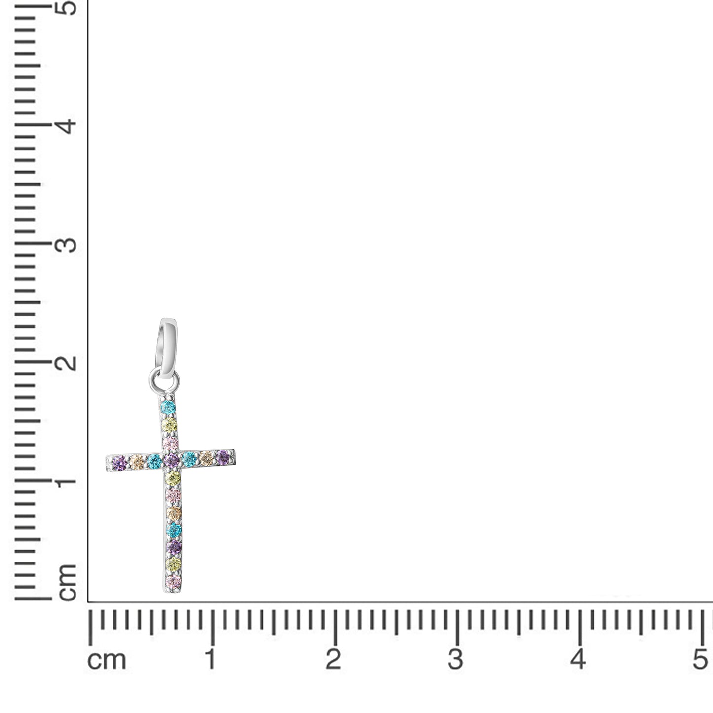 Anhänger 925/- Sterling Silber rhodiniert 2,5cm Zirkonia