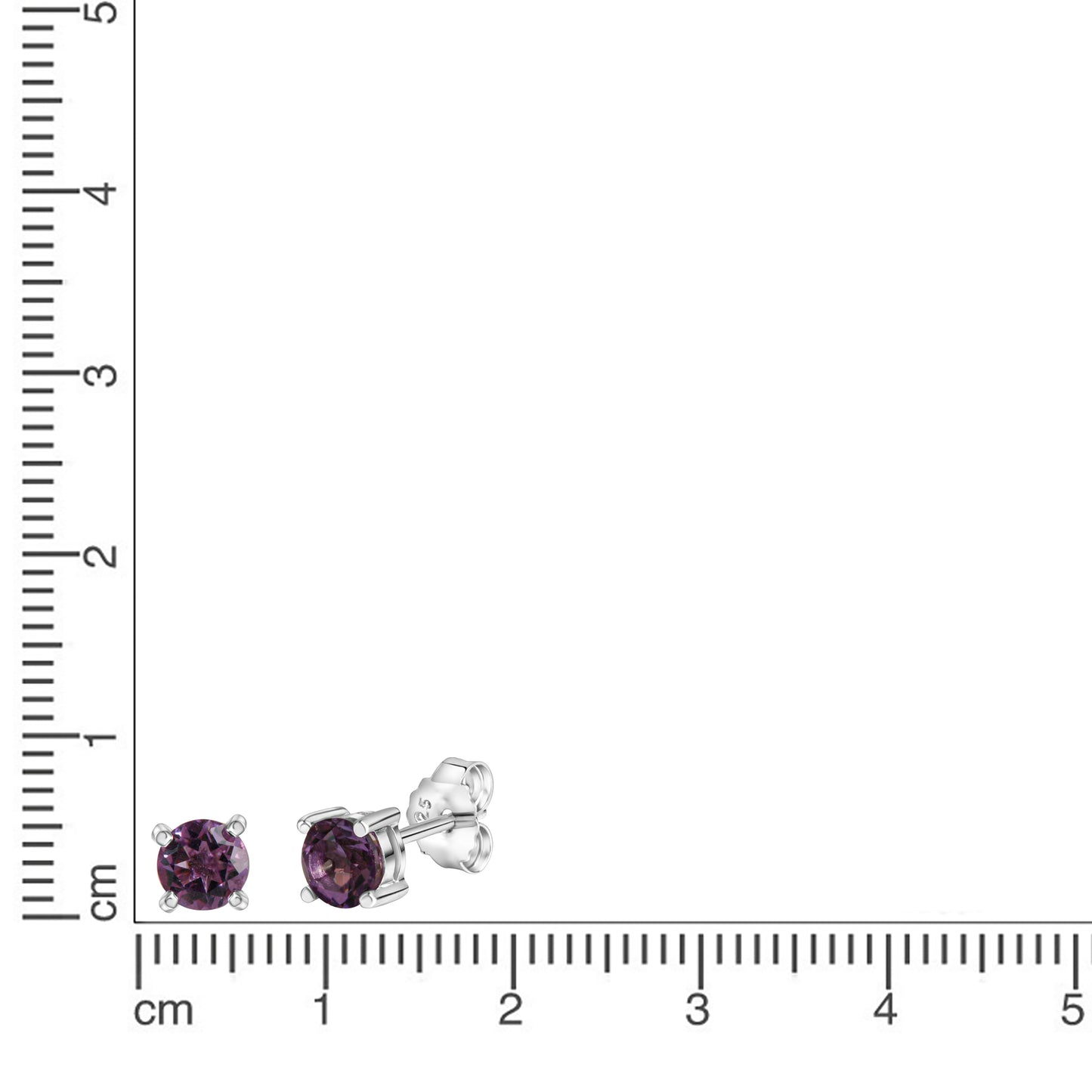 Ohrstecker 925/- Sterling Silber rhodiniert 0,5cm Amethyst