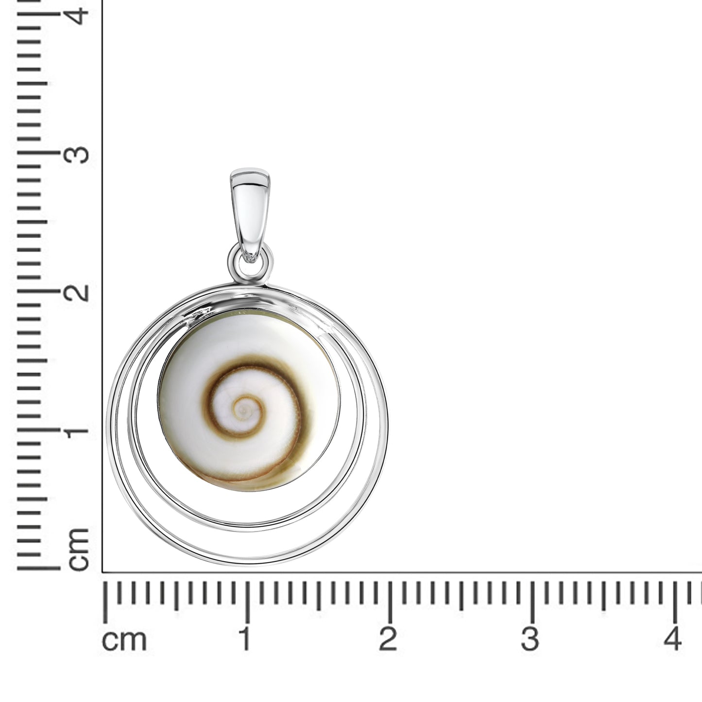 Anhänger 925/- Sterling Silber rhodiniert 3,0cm Muschel