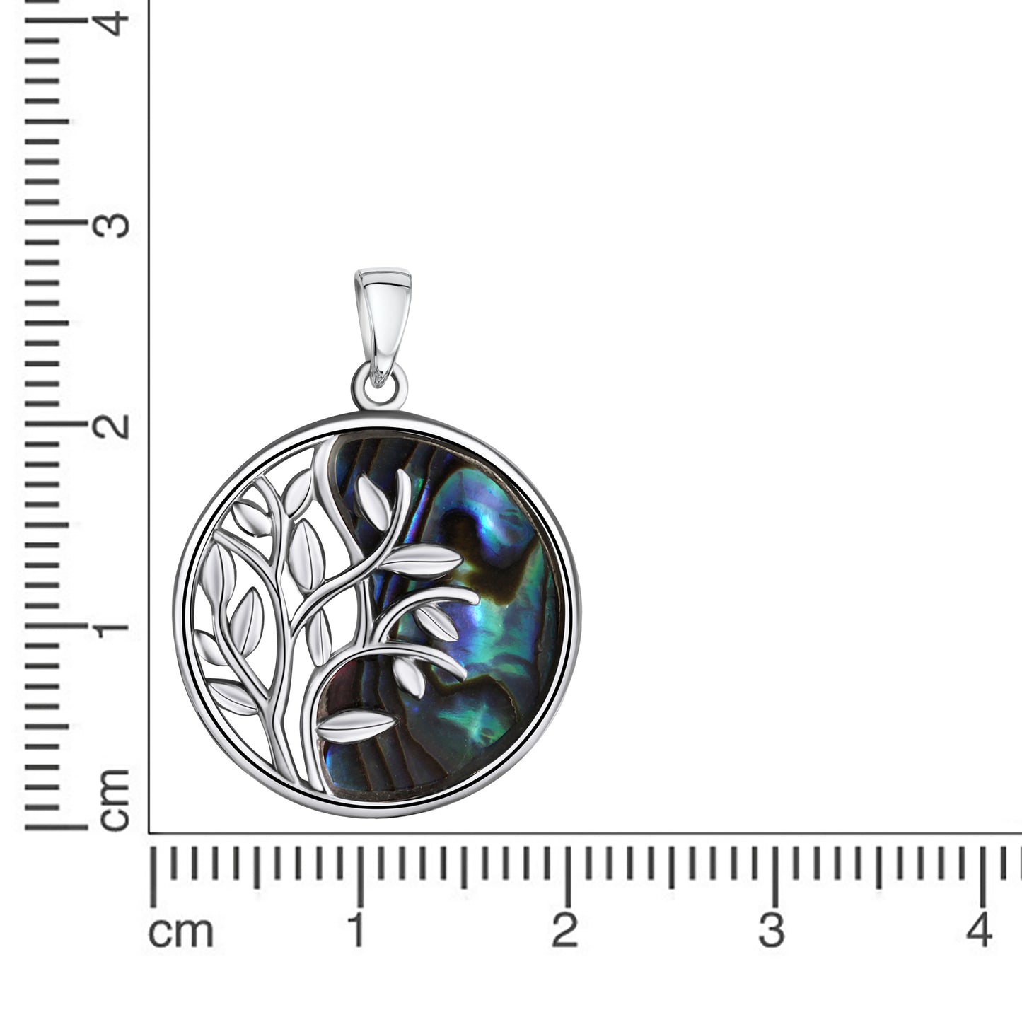 Anhänger 925/- Sterling Silber rhodiniert 3,1cm Abalone