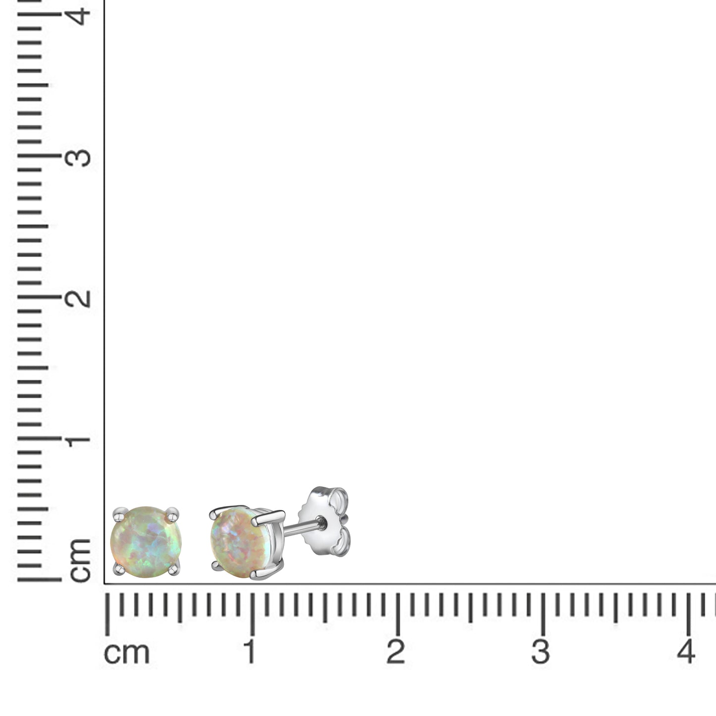 Ohrstecker 925/- Sterling Silber rhodiniert 0,6cm synth. Opal