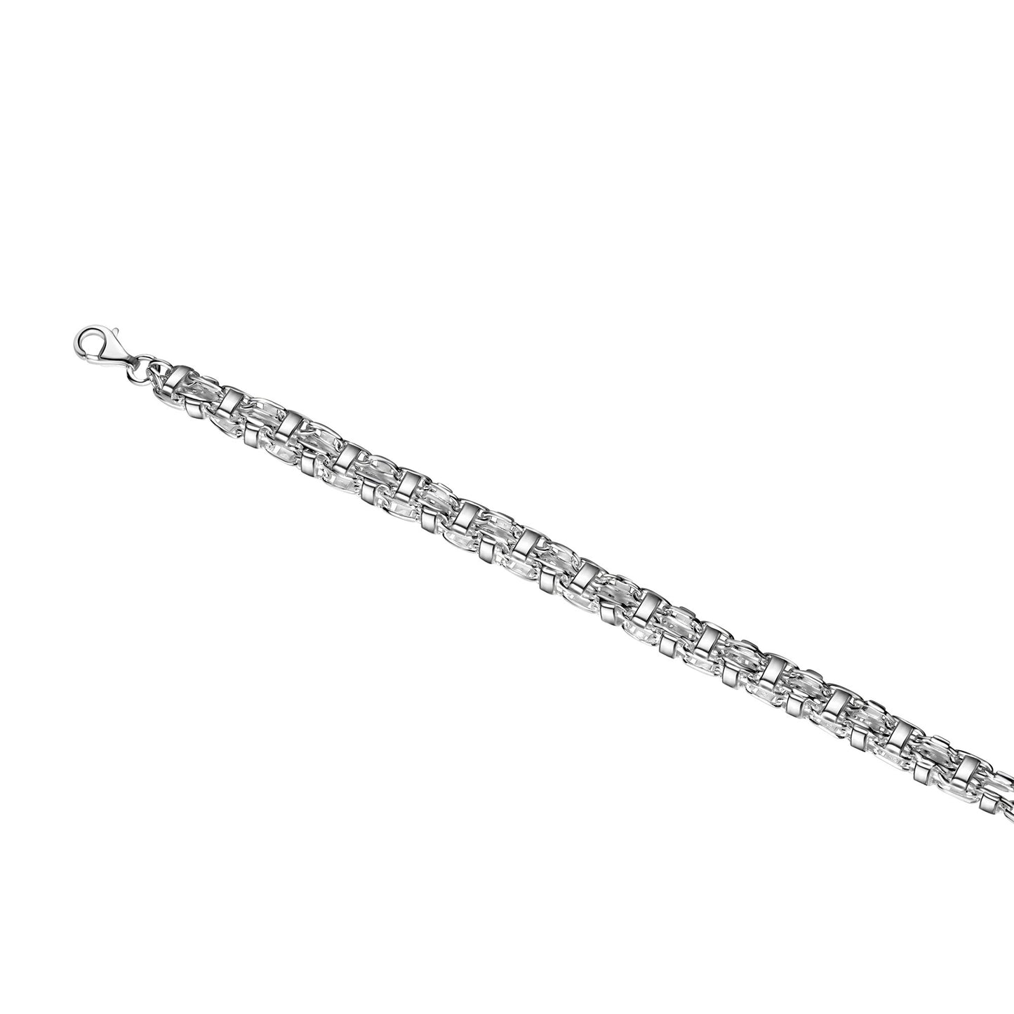 Armband Fantasiekette 925/- Sterling Silber versilbert 21cm
