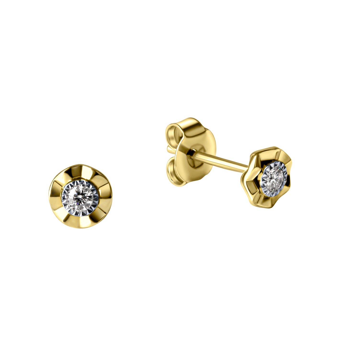 Ohrstecker 585/- Gold rhodiniert (teil) 0,6cm Brillant 0,07ct.