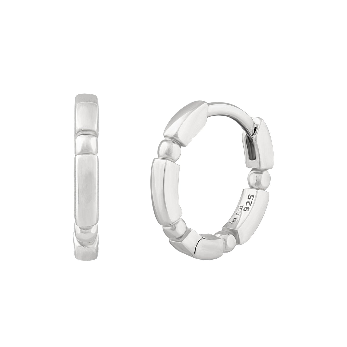 cai Creolen 925/- Sterling Silber rhodiniert 1,0cm ohne Stein