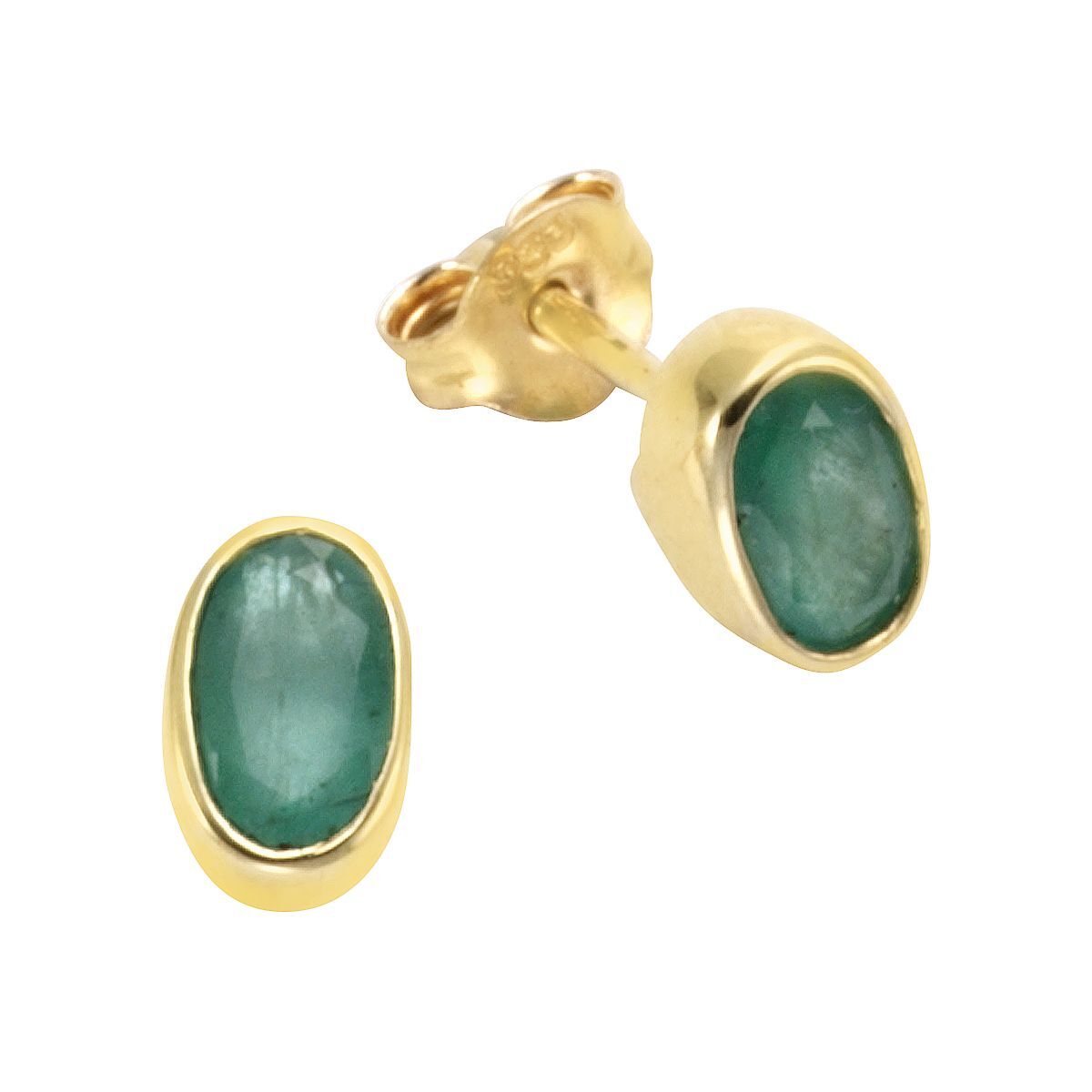 Ohrstecker 585/- Gold 0,7cm Smaragd