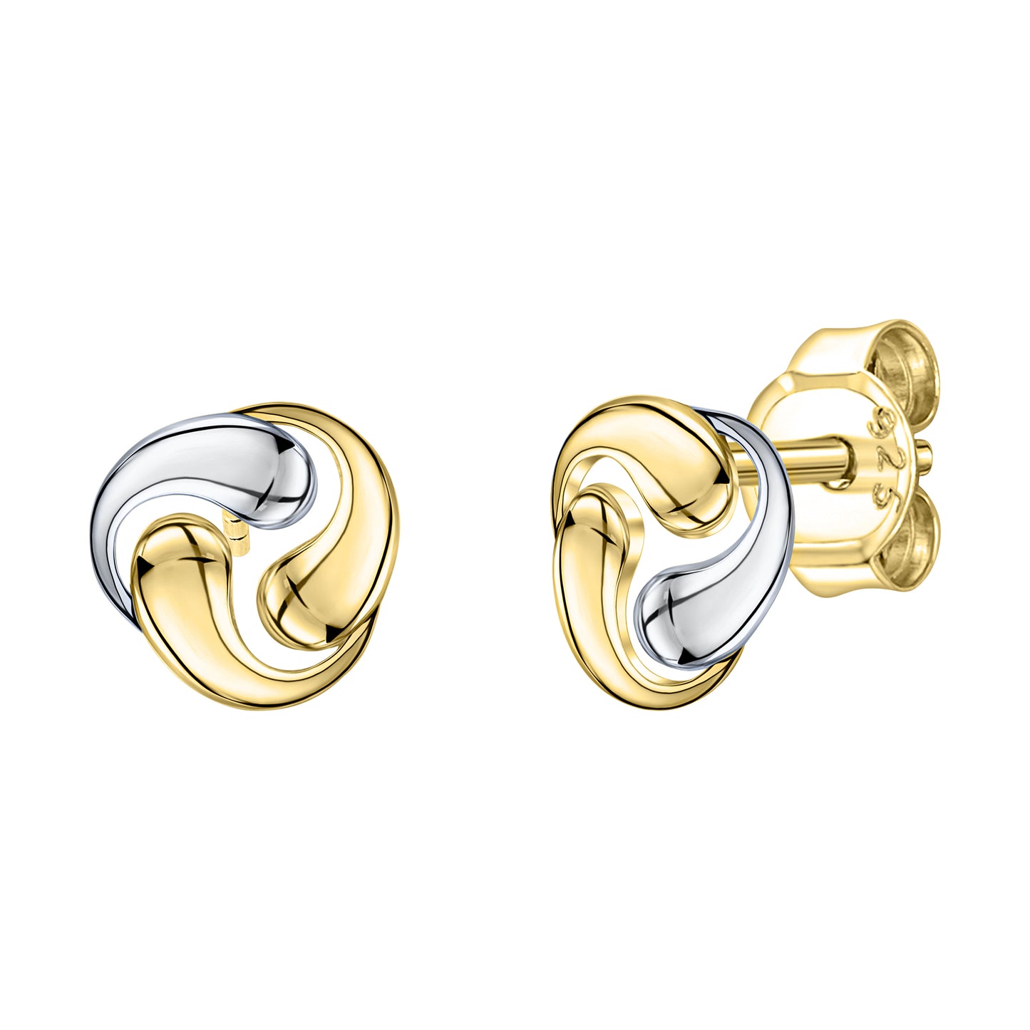 Ohrstecker 375/- Gold rhodiniert (teil) 0,7cm