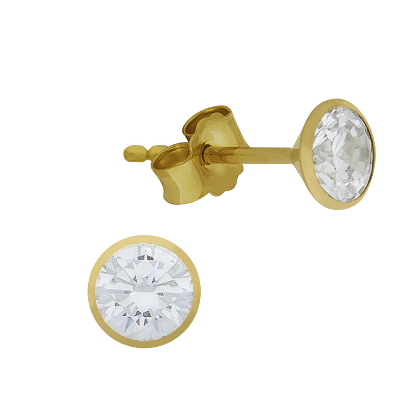 Ohrstecker 585/- Gold 0,5cm Zirkonia