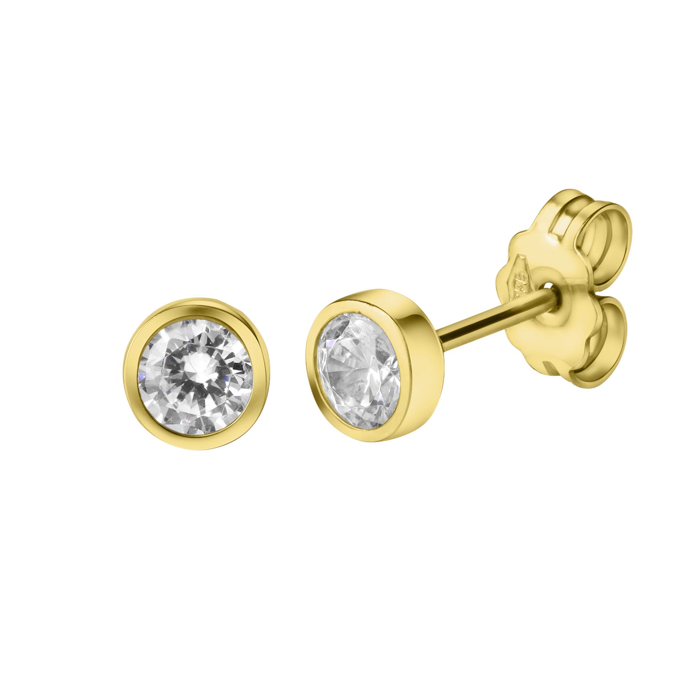 Ohrstecker 375/- Gold 0,5cm Zirkonia