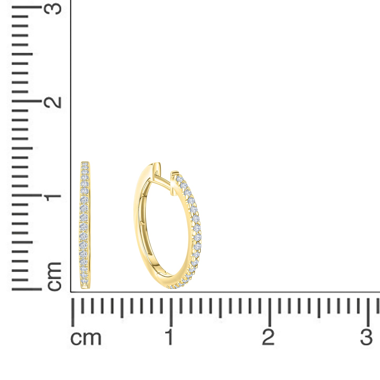 Klappcreolen 375/- Gold 1,7cm Zirkonia