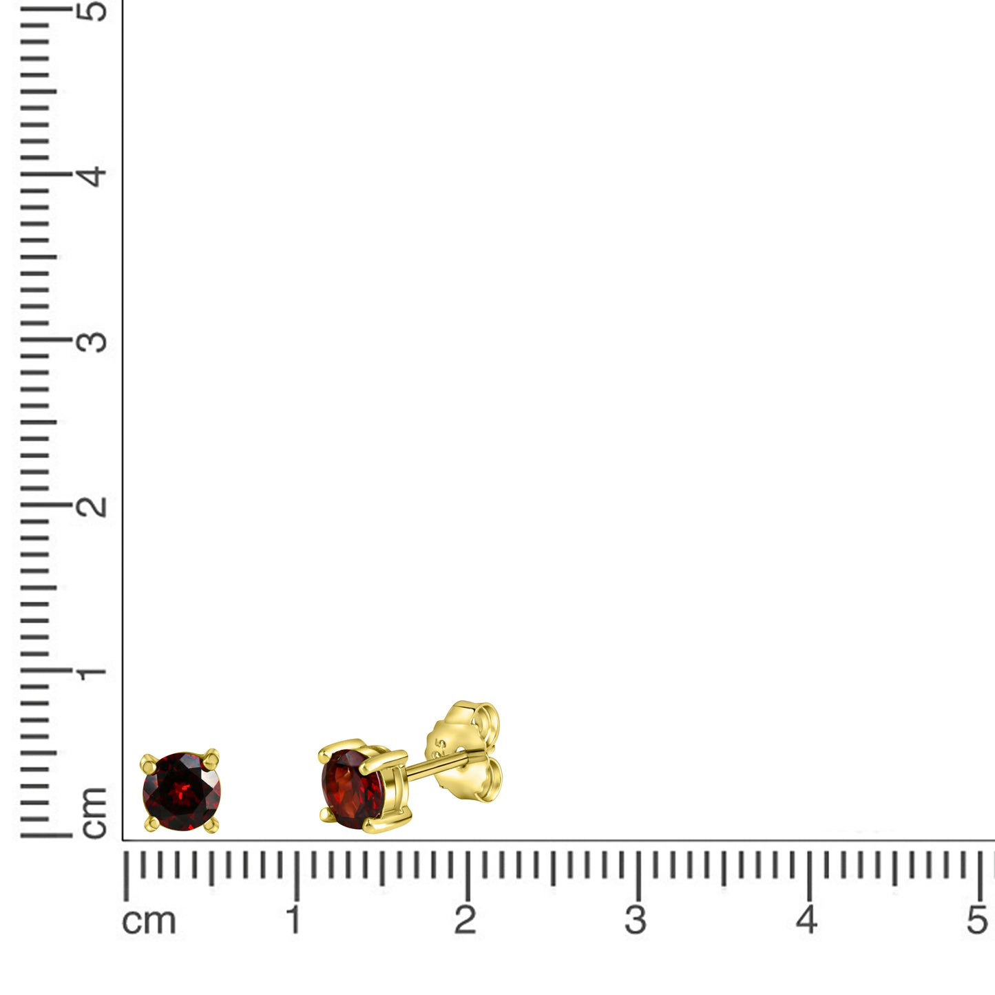 Ohrstecker 925/- Sterling Silber vergoldet 0,5cm Granat